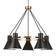 Towner 29" 5-Light LED Chandelier, Satin Brass Finish