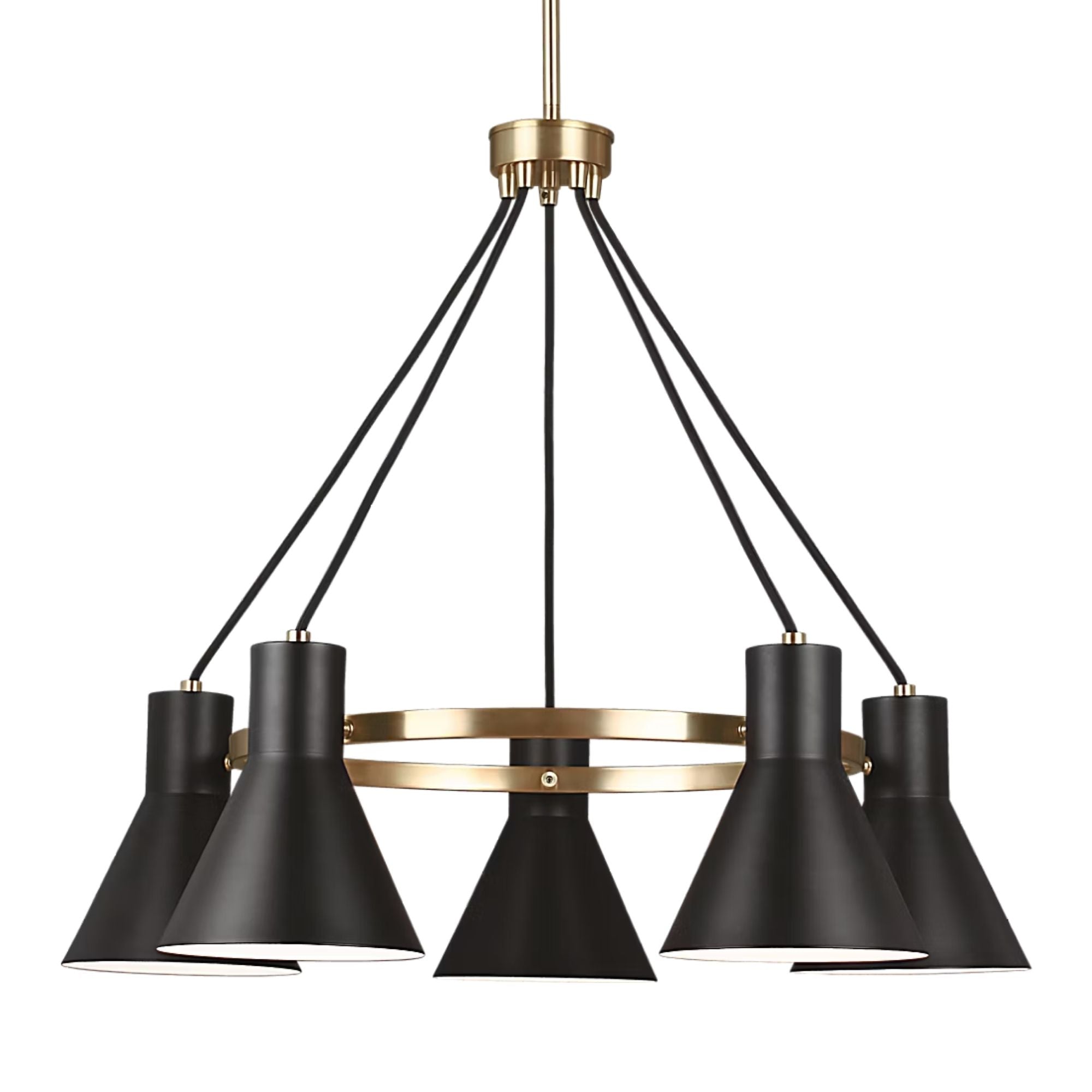 Towner 29" 5-Light LED Chandelier, Satin Brass Finish