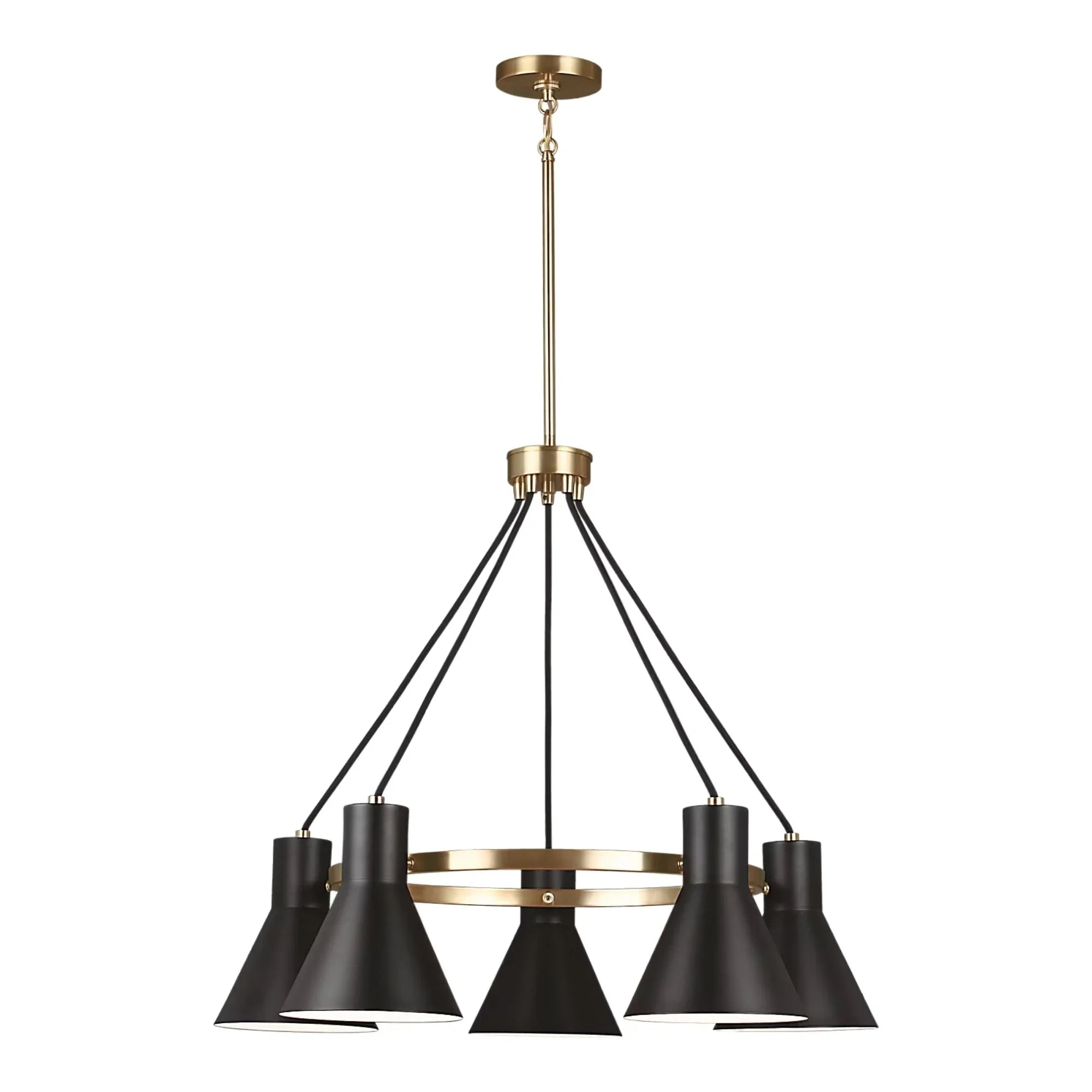 Towner 29" 5-Light LED Chandelier, Satin Brass Finish