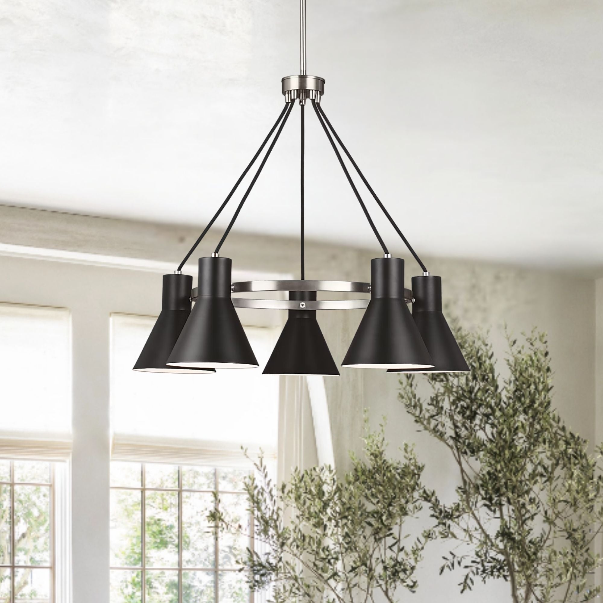 Towner 29" 5-Light LED Chandelier, Brushed Nickel Finish