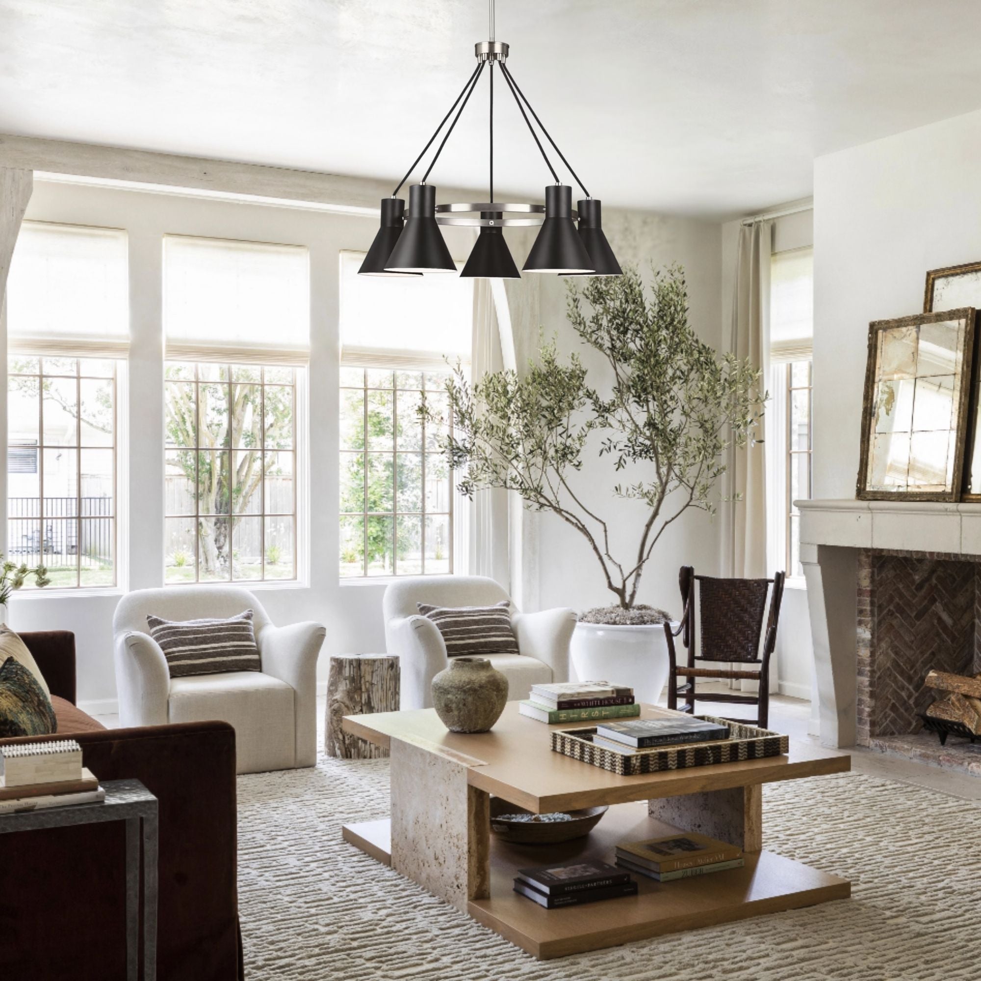 Towner 29" 5-Light LED Chandelier, Brushed Nickel Finish