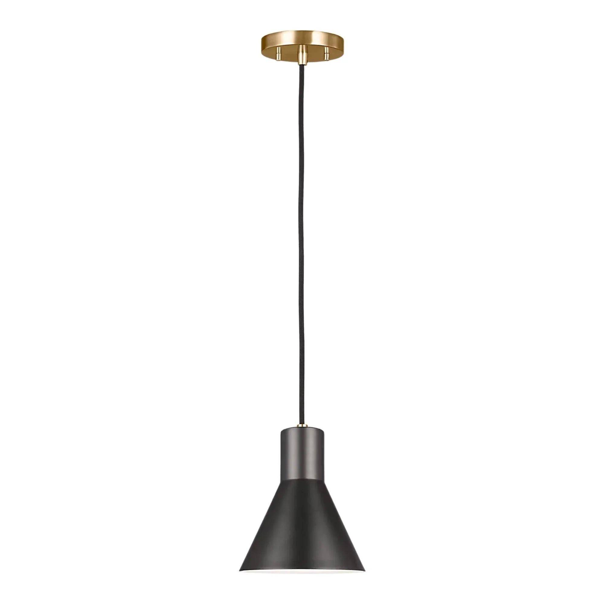 Towner 7" Mini Pendant, Satin Brass Finish