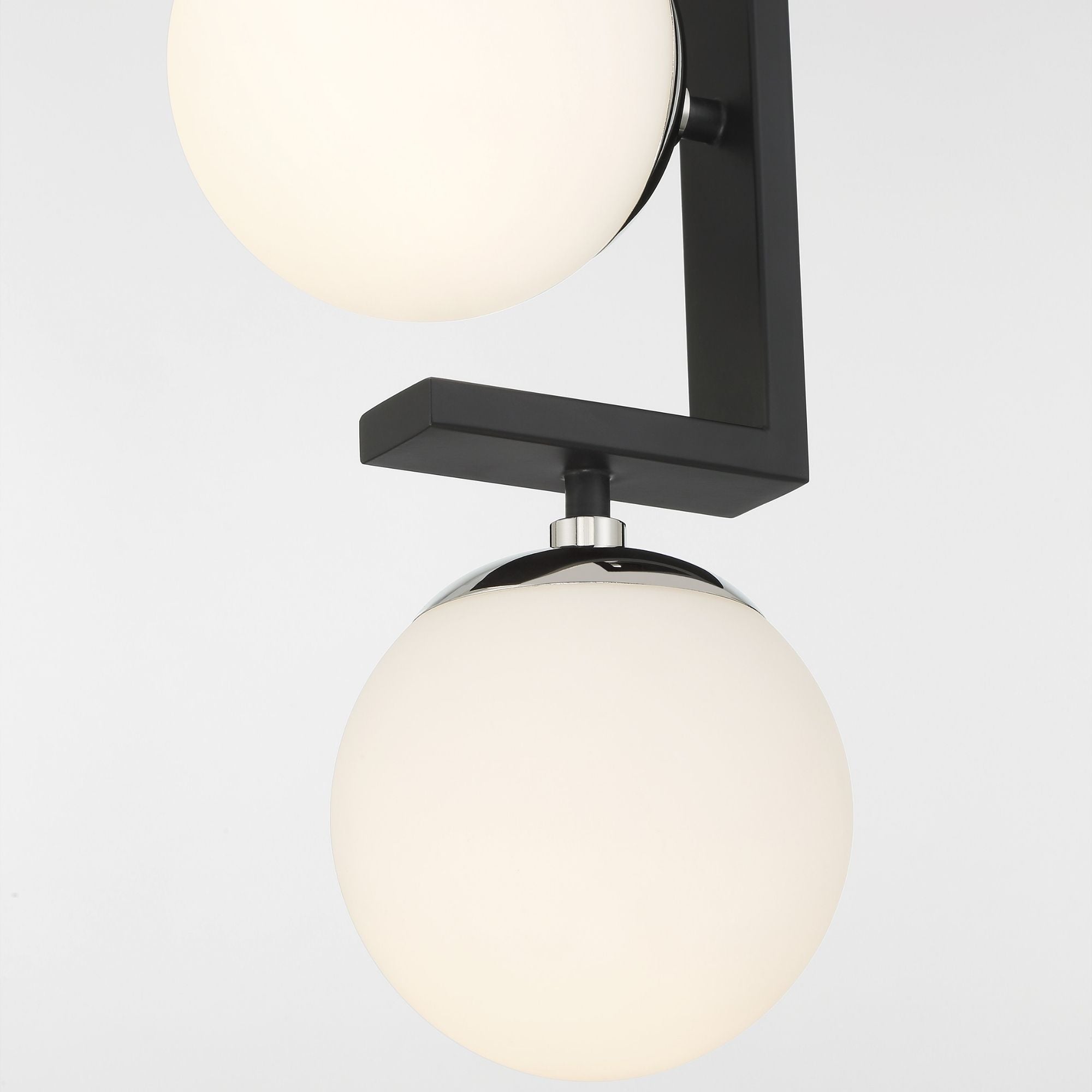 George Kovacs Alluria Ii 21.63 in. 3-Light Pendant, Coal with Polished Nickel, with Etched Opal Glass