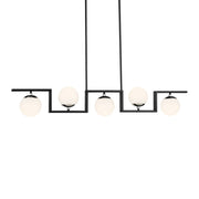 George Kovacs Alluria Ii 46.5" 5-Light Pendant, Coal Finish with Etched Opal Glass