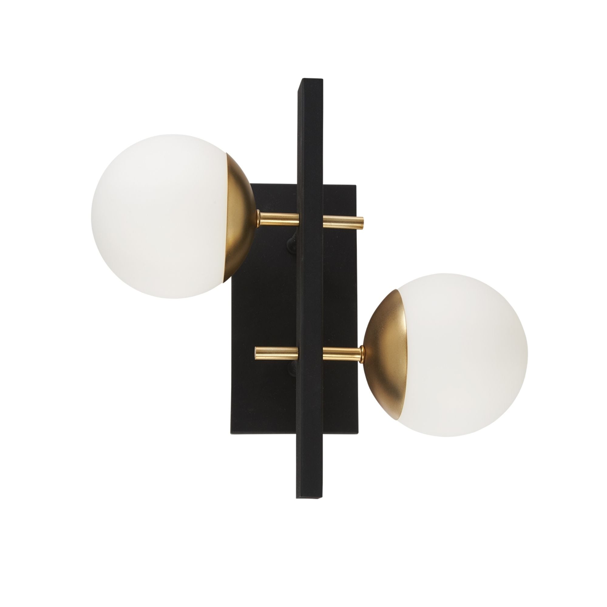 George Kovacs Alluria 16 in. 2-Light Bathroom Vanity Light, Weathered Black with Autumn Gold Accents with Etched Opal Glass