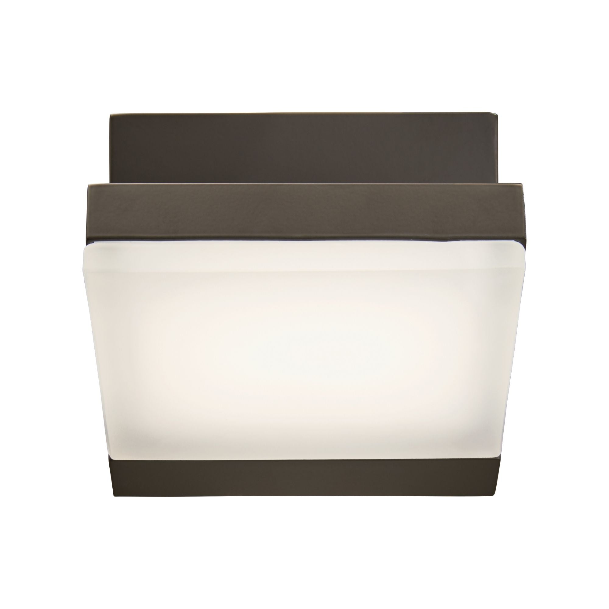 George Kovacs Angle 6 in. Outdoor Sconce, Oil Rubbed Bronze with Etched White Glass
