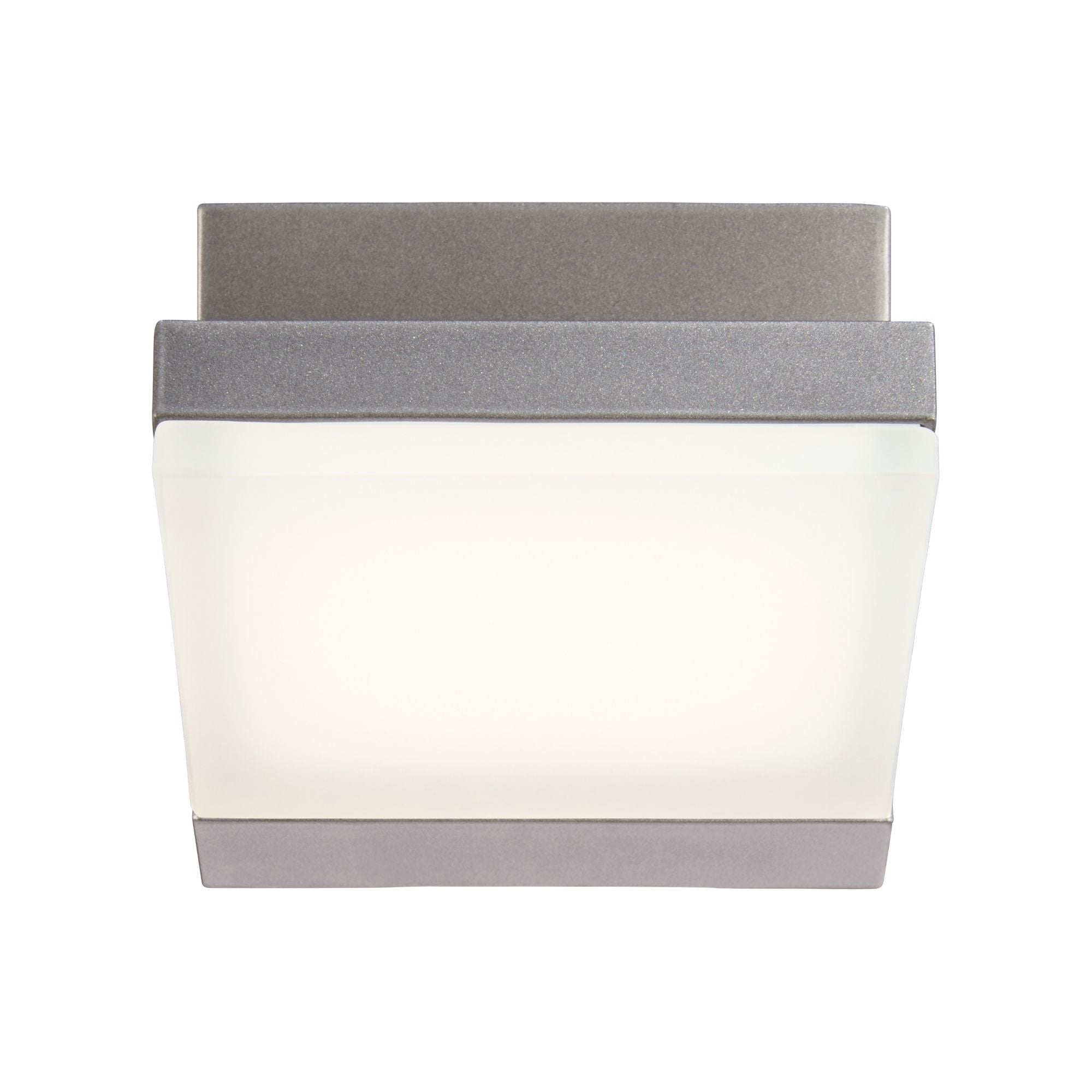 George Kovacs Angle 6 in. Outdoor Sconce, Silver Dust with Etched White Glass