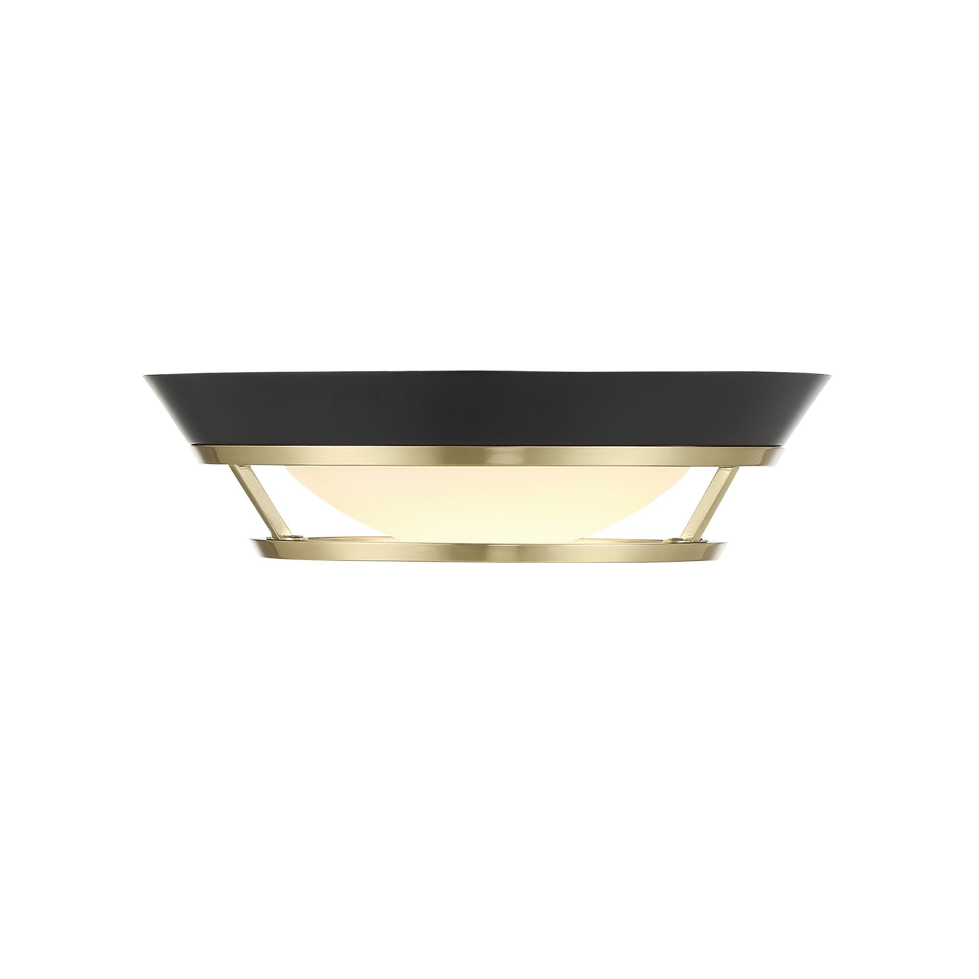 Beam Me Up 11" LED Flush Mount, Coal & Satin Brass Finish