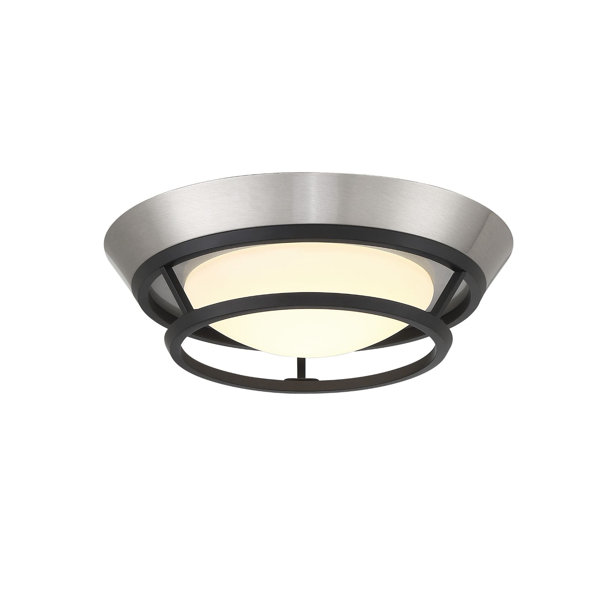 Beam Me Up 11" LED Flush Mount, Coal & Brushed Nickel Finish
