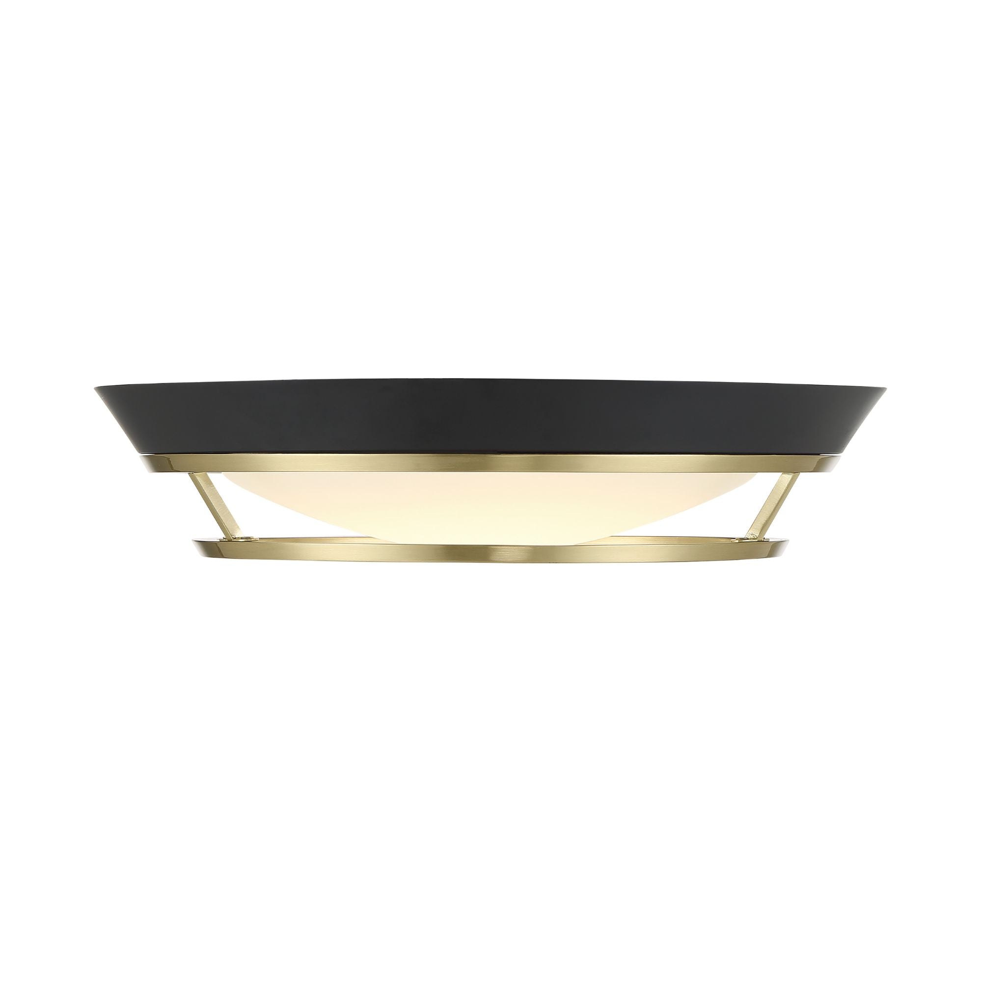 Beam Me Up 14" LED Flush Mount, Coal & Satin Brass Finish