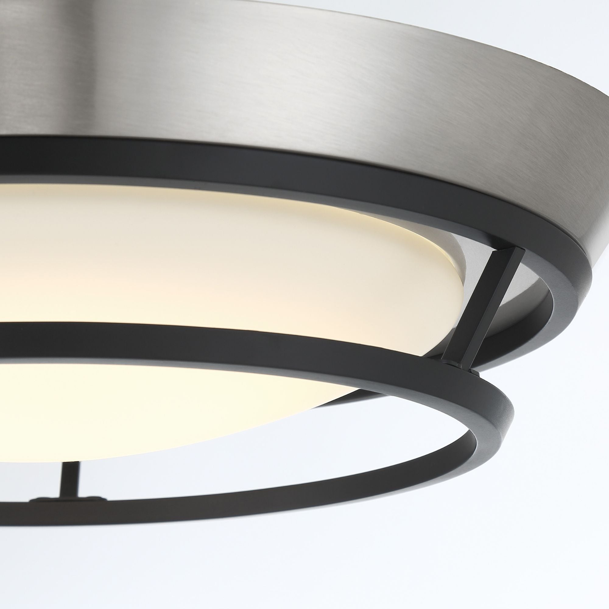 Beam Me Up 14" LED Flush Mount, Coal & Brushed Nickel Finish