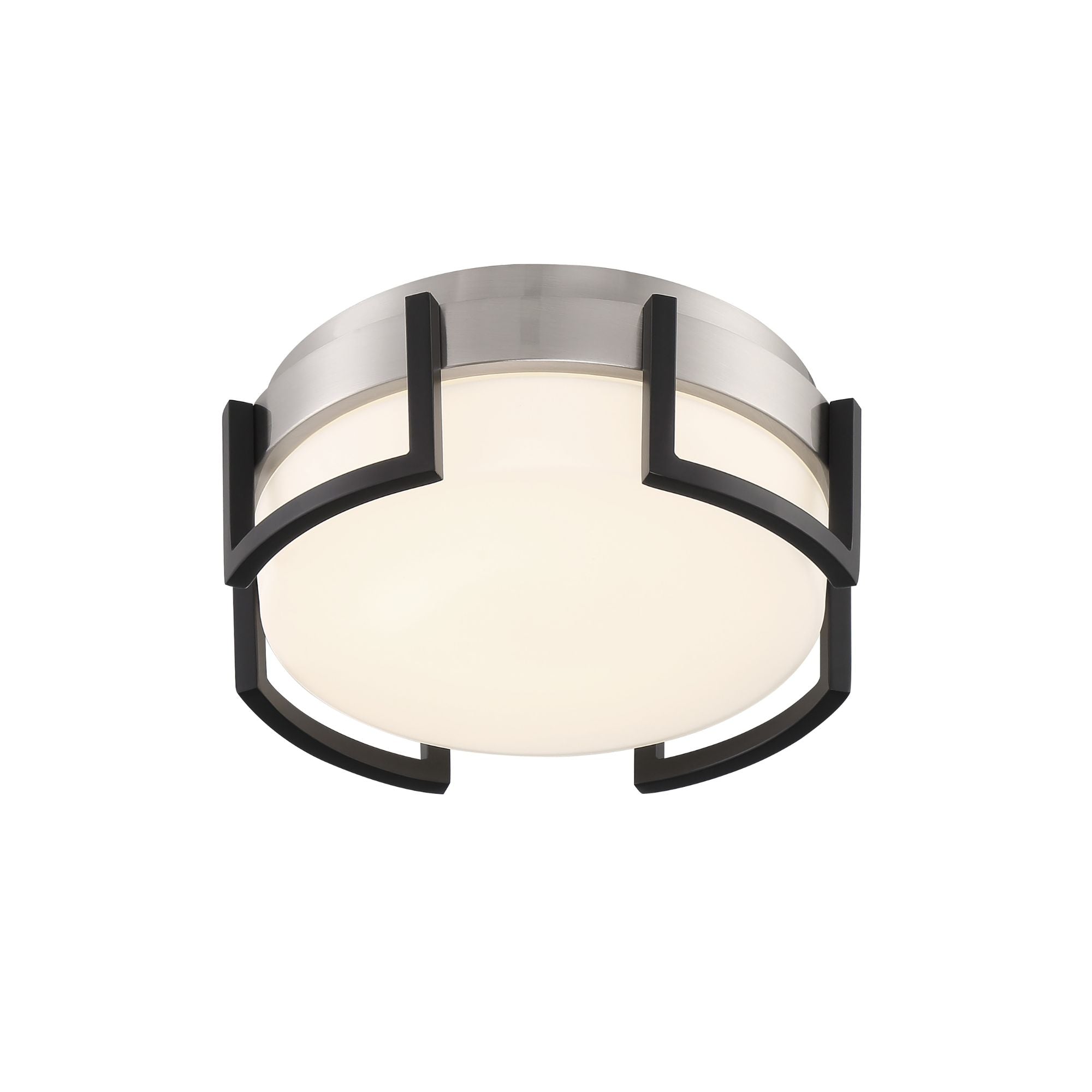 Bezel Set 10" LED Flush Mount, Coal & Brushed Nickel Finish