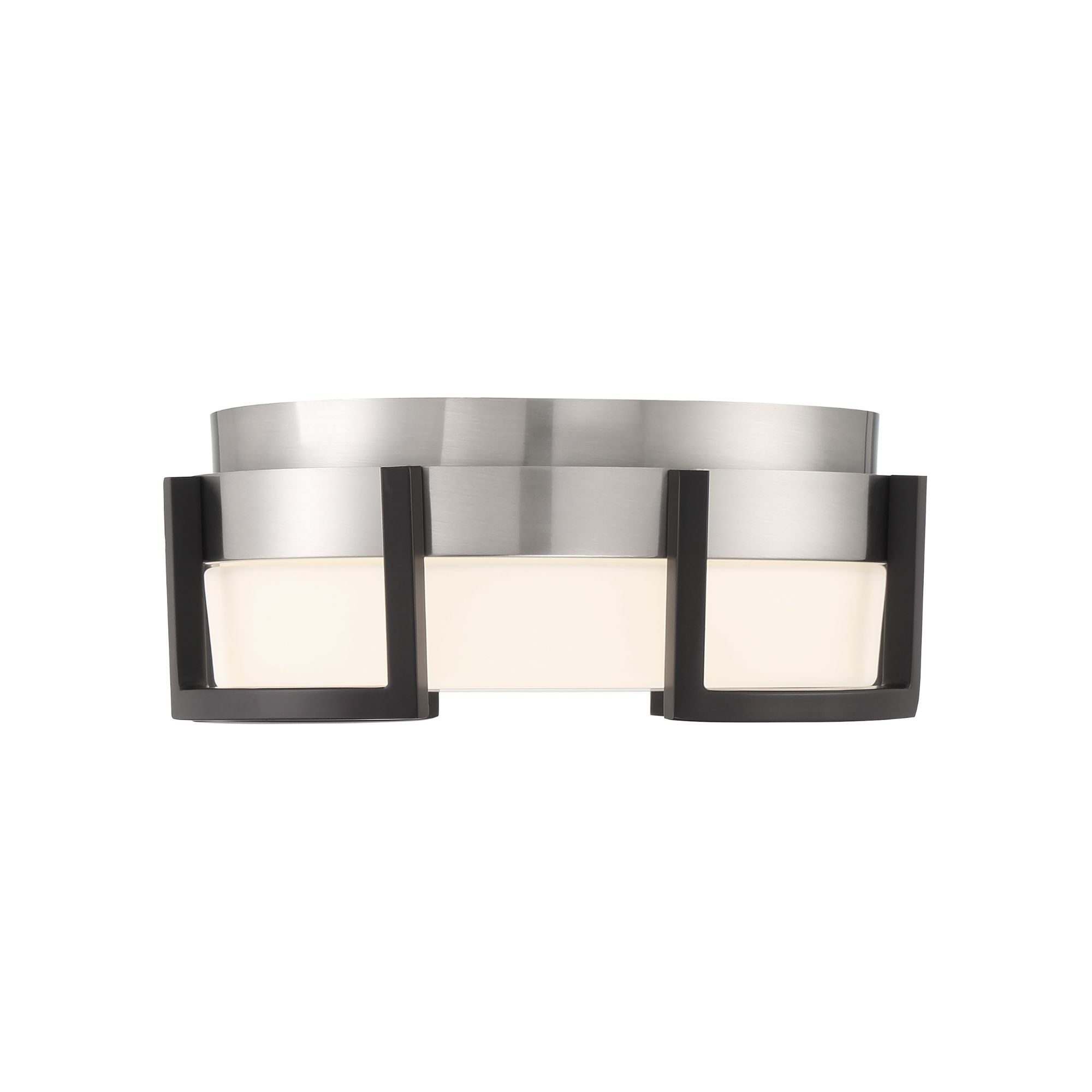 Bezel Set 10" LED Flush Mount, Coal & Brushed Nickel Finish