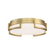 Bezel Set 15" LED Flush Mount, Honey Gold Finish
