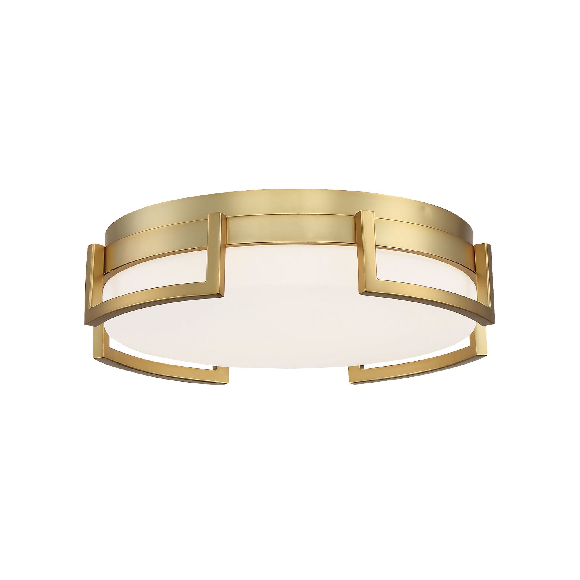 Bezel Set 15" LED Flush Mount, Honey Gold Finish