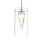 George Kovacs Bottleneck 16 in. Pendant Light, Chrome with Clear Glass