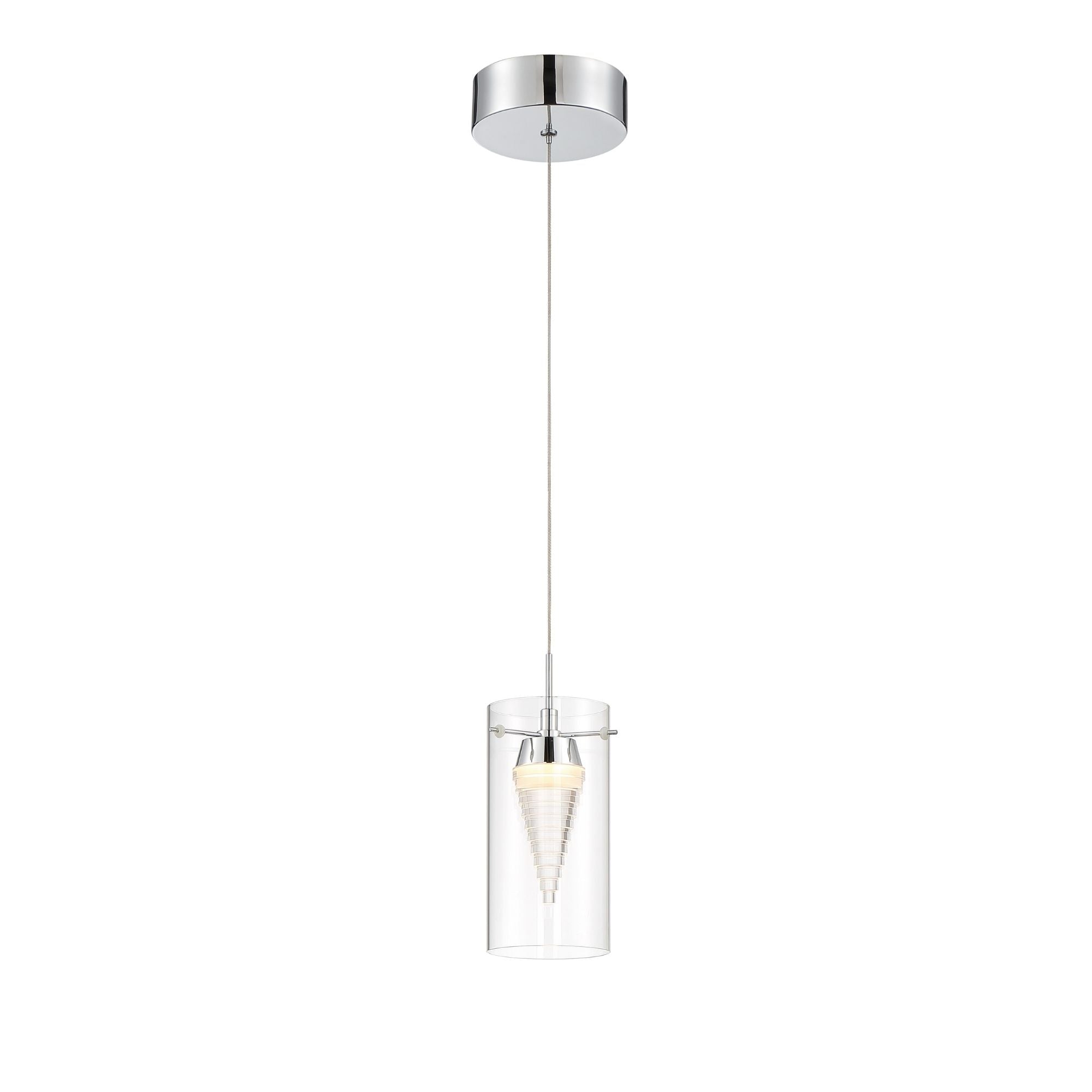 George Kovacs Bottleneck 16 in. Pendant Light, Chrome with Clear Glass