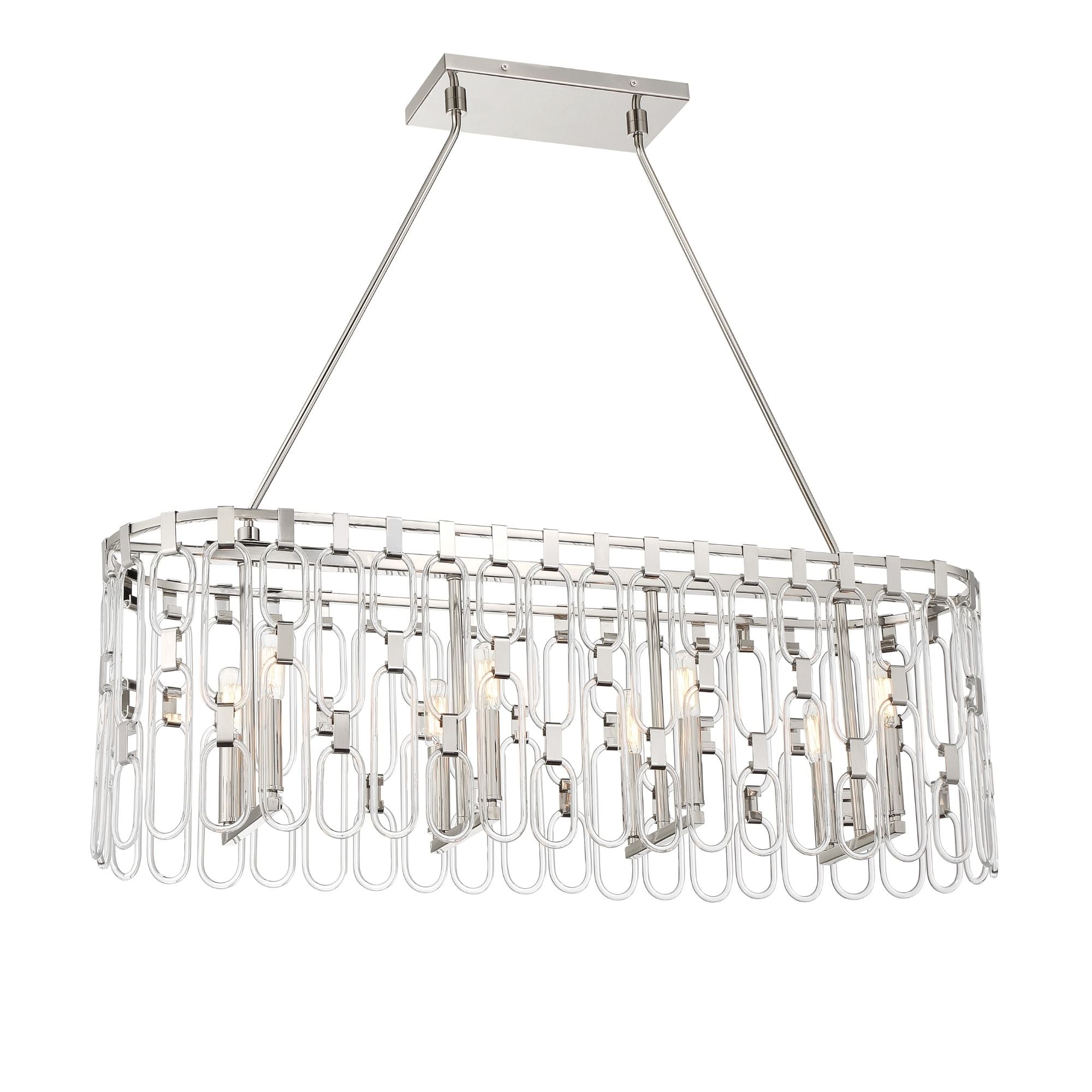 George Kovacs Charming 36.13" 8-Light Island Pendant, Polished Nickel