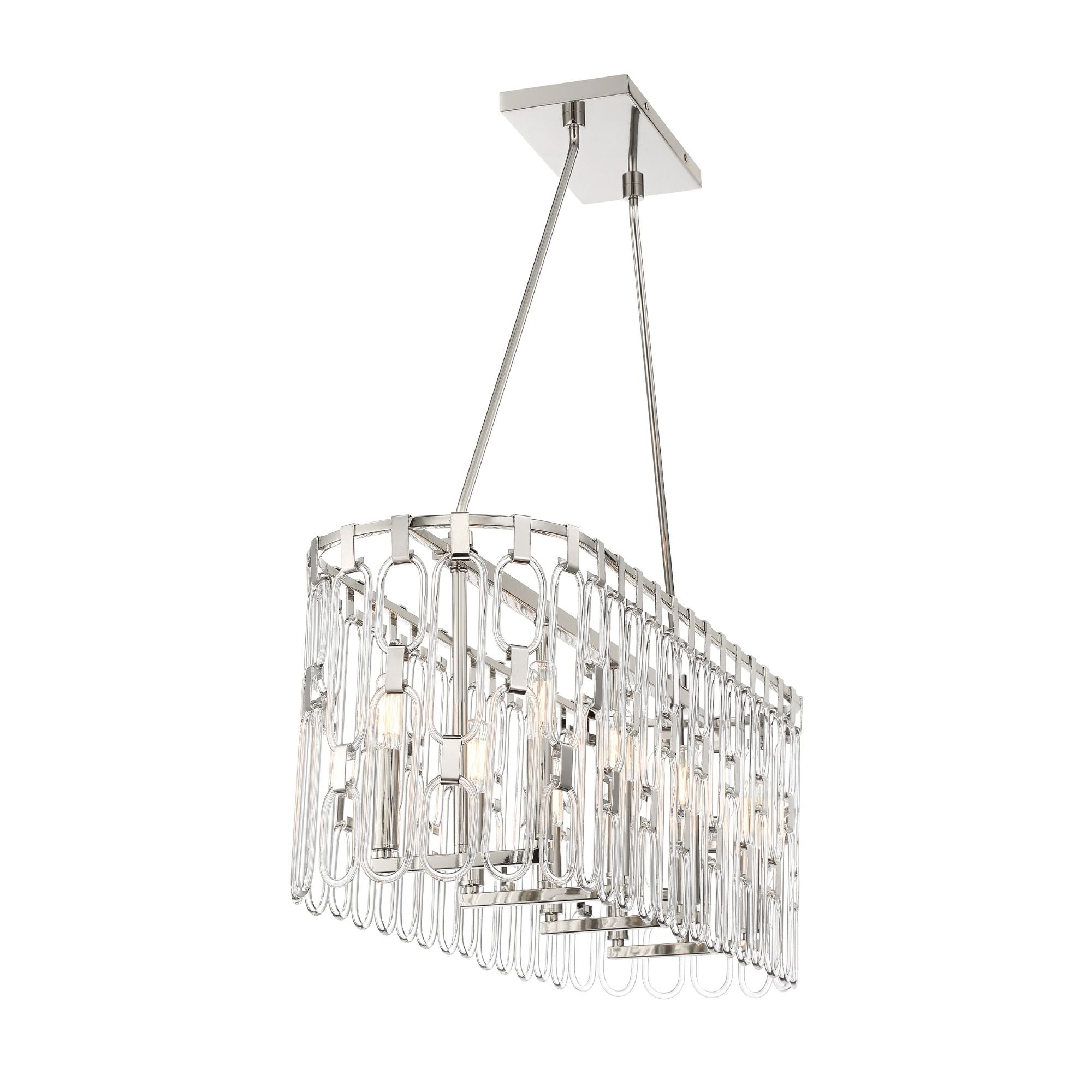 George Kovacs Charming 36.13" 8-Light Island Pendant, Polished Nickel
