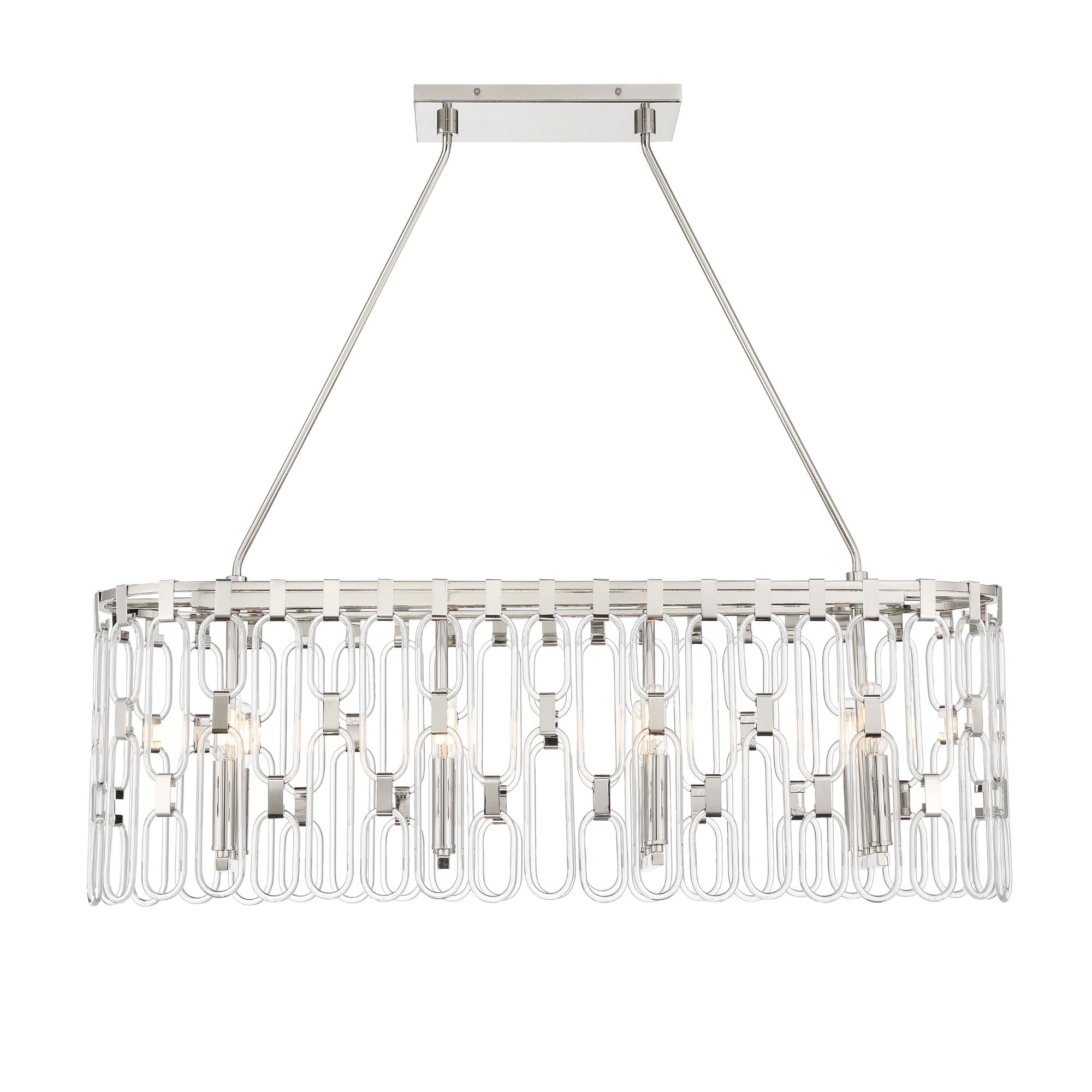 George Kovacs Charming 36.13" 8-Light Island Pendant, Polished Nickel