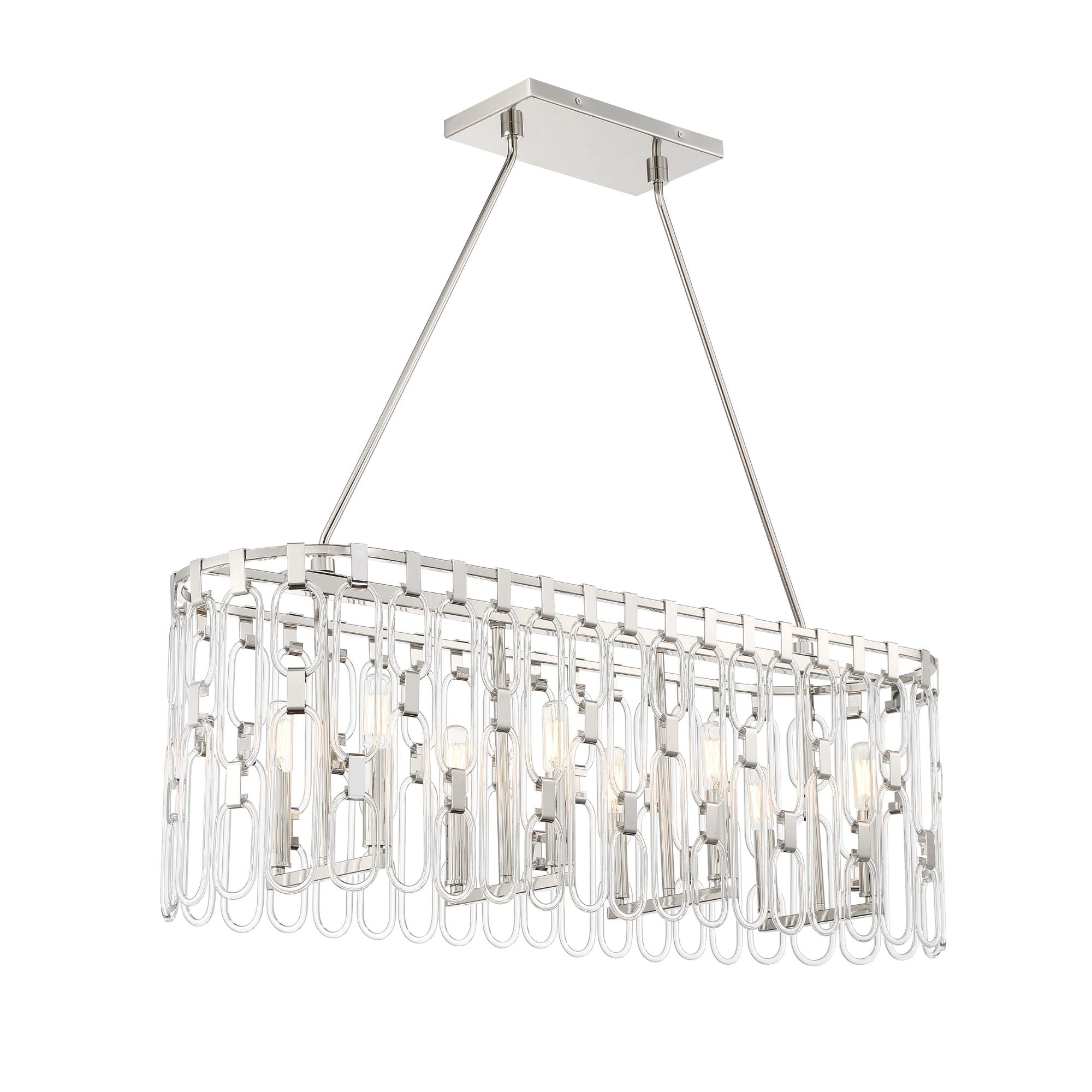 George Kovacs Charming 36.13" 8-Light Island Pendant, Polished Nickel