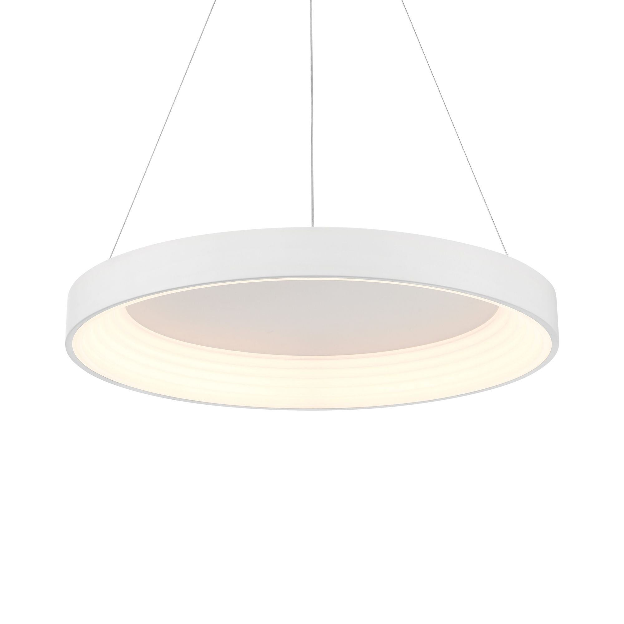 George Kovacs Conc 24 in. LED Pendant, Matte White with Frosted Acrylic Shade