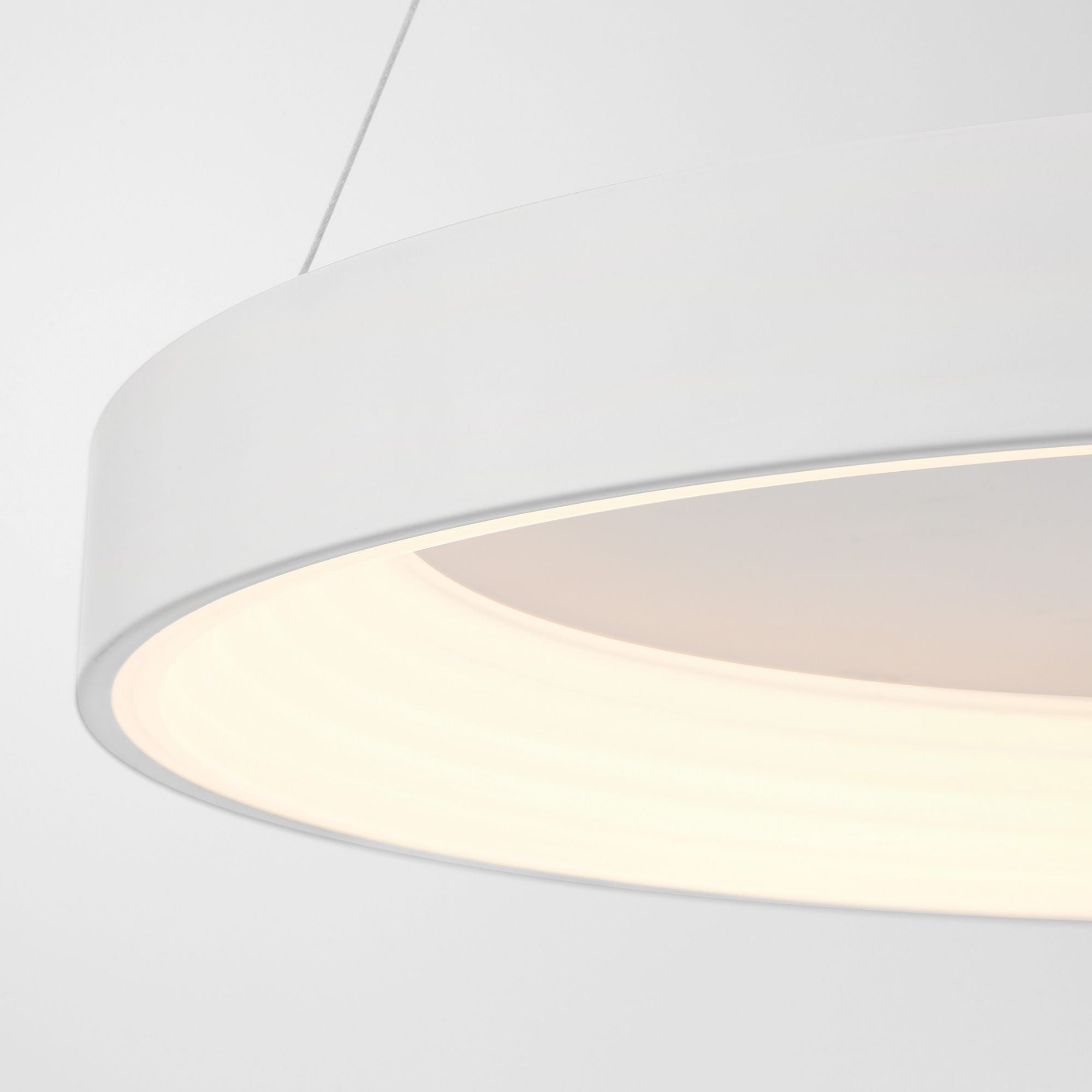 George Kovacs Conc 24 in. LED Pendant, Matte White with Frosted Acrylic Shade
