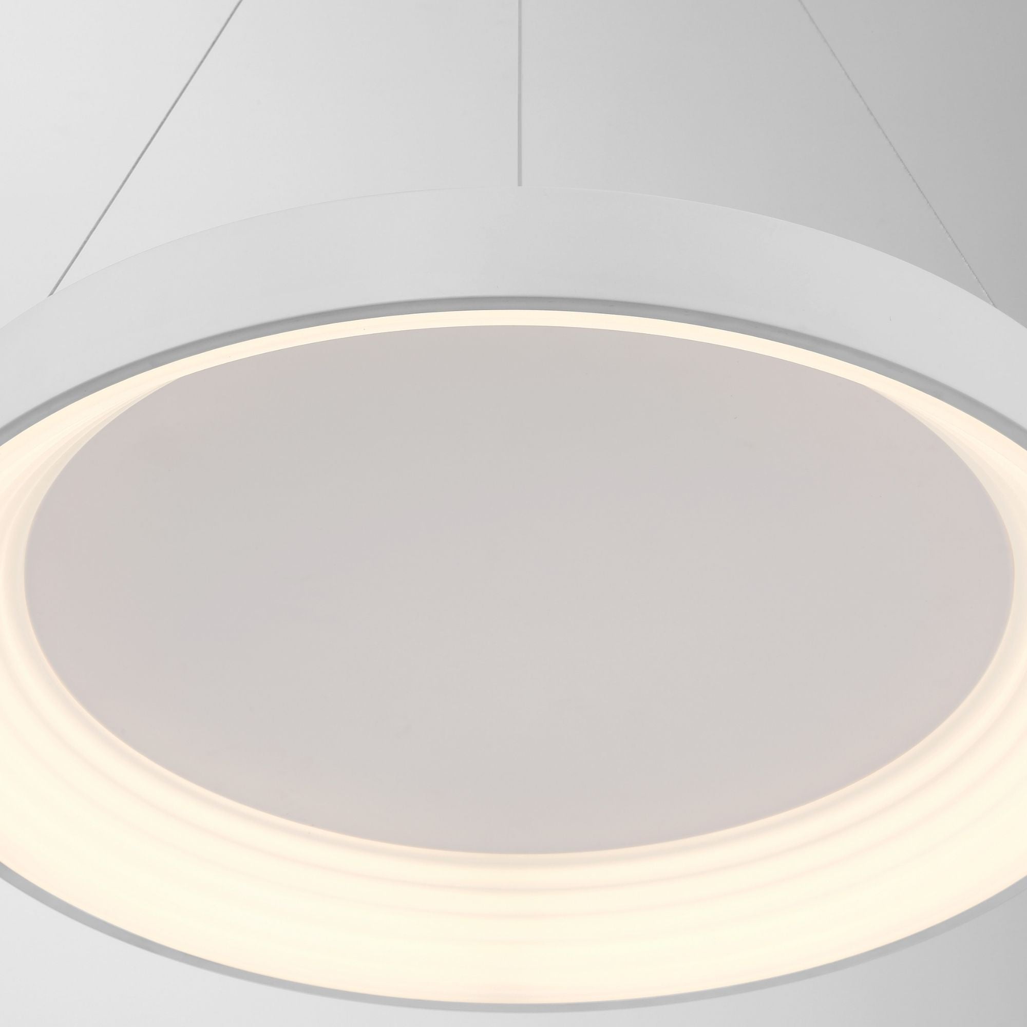 George Kovacs Conc 24 in. LED Pendant, Matte White with Frosted Acrylic Shade