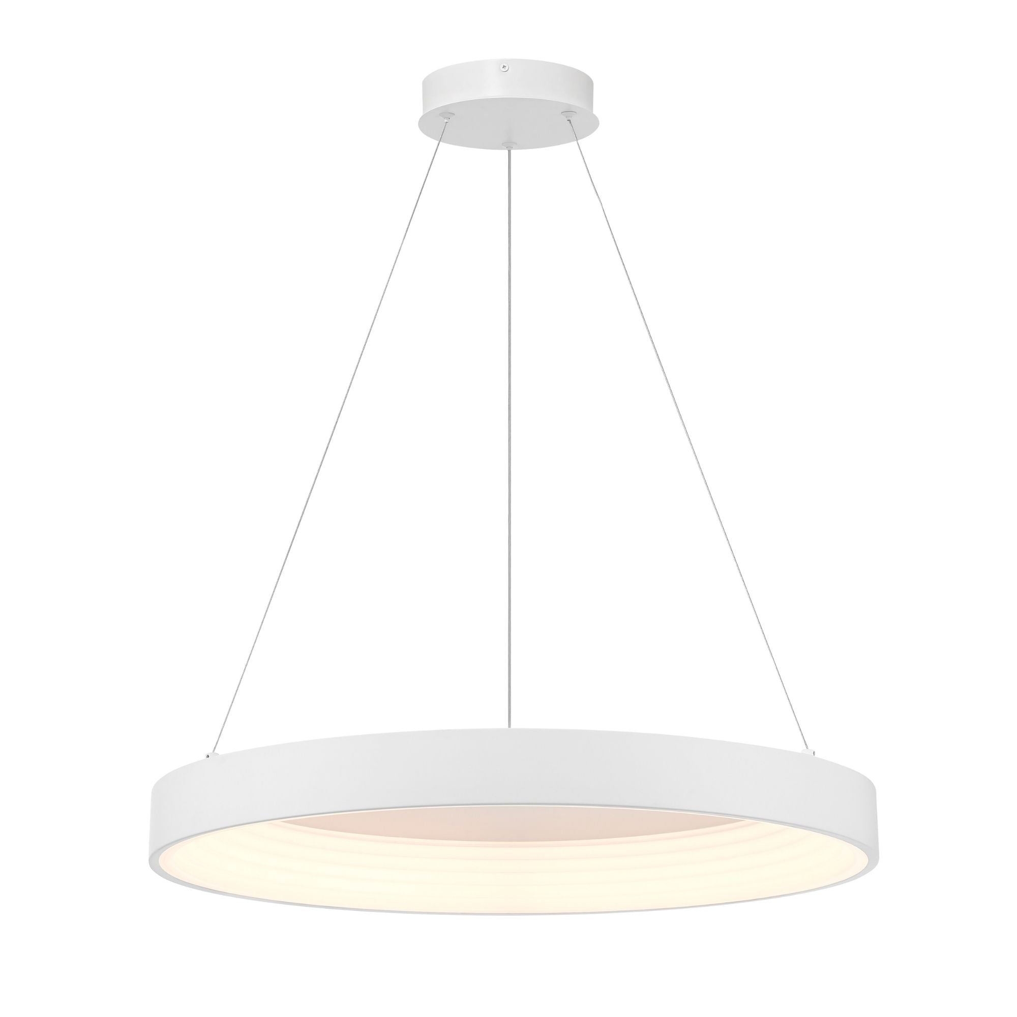 George Kovacs Conc 24 in. LED Pendant, Matte White with Frosted Acrylic Shade