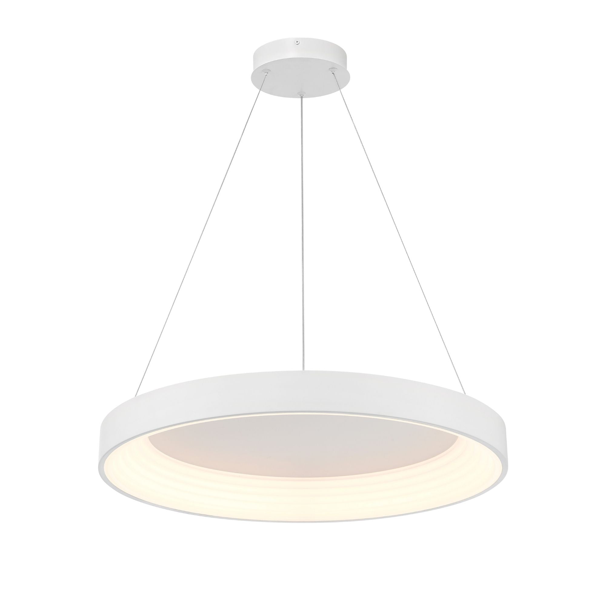 George Kovacs Conc 24 in. LED Pendant, Matte White with Frosted Acrylic Shade
