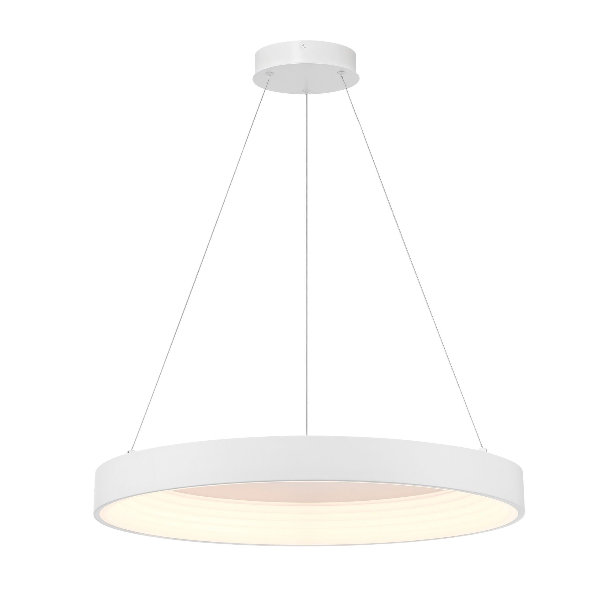 George Kovacs Conc 24 in. LED Pendant, Matte White with Frosted Acrylic Shade