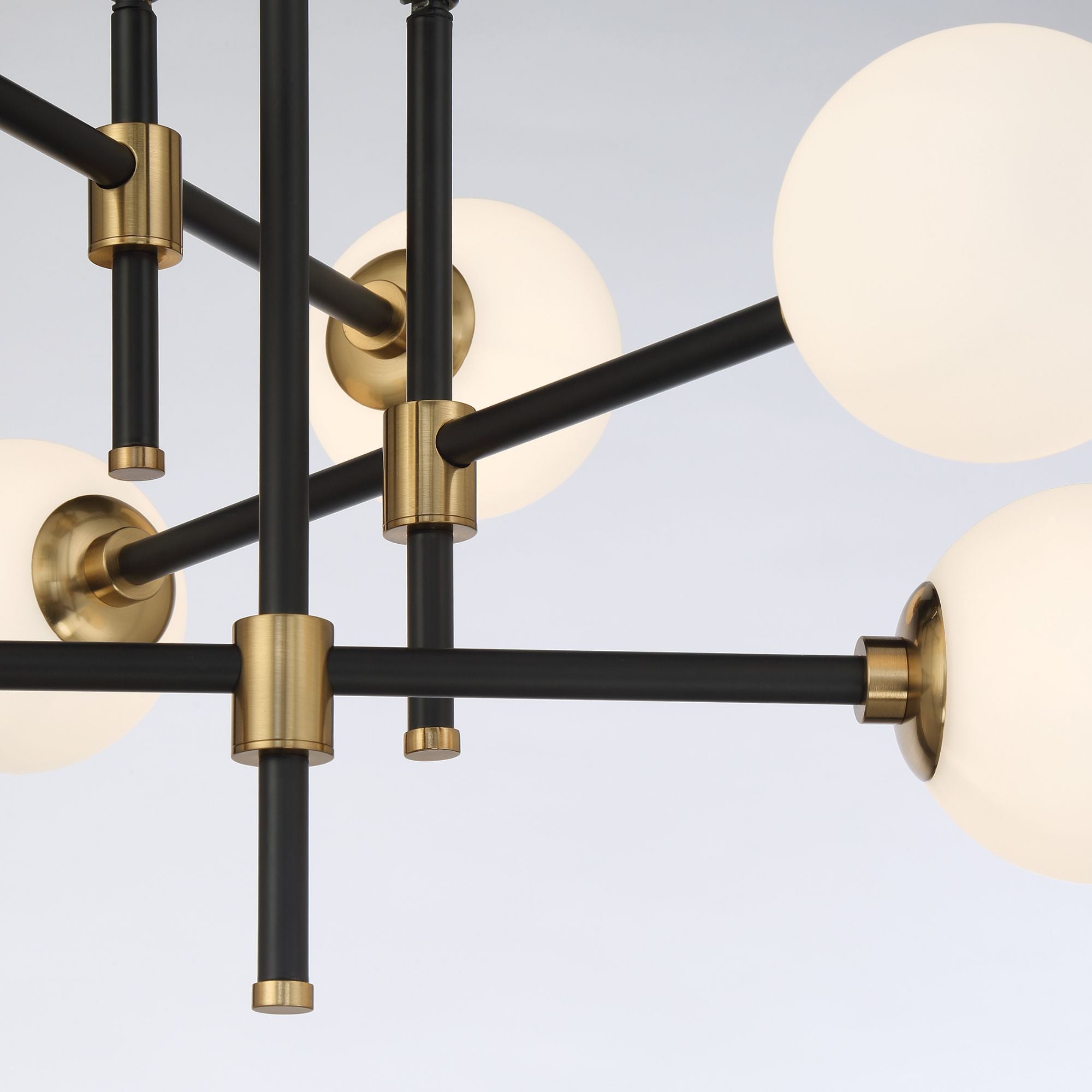 Cosmet 20" 6-Light Flush Mount, Coal & Aged Brass Finish