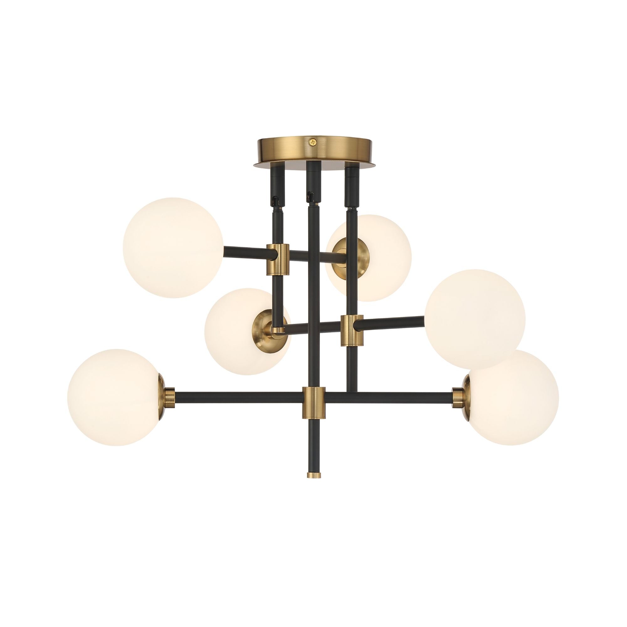 Cosmet 20" 6-Light Flush Mount, Coal & Aged Brass Finish