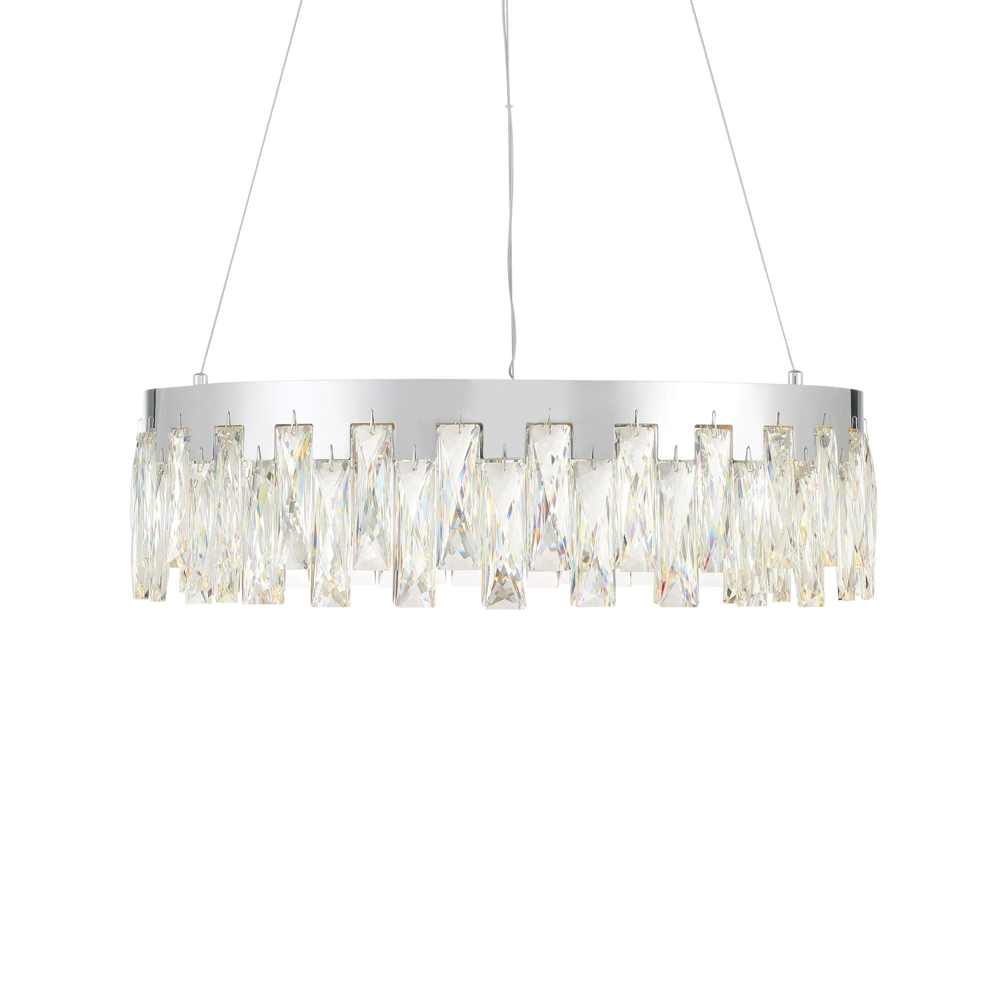 George Kovacs Curio 23 in. LED Pendant, Chrome with Clear Crystal