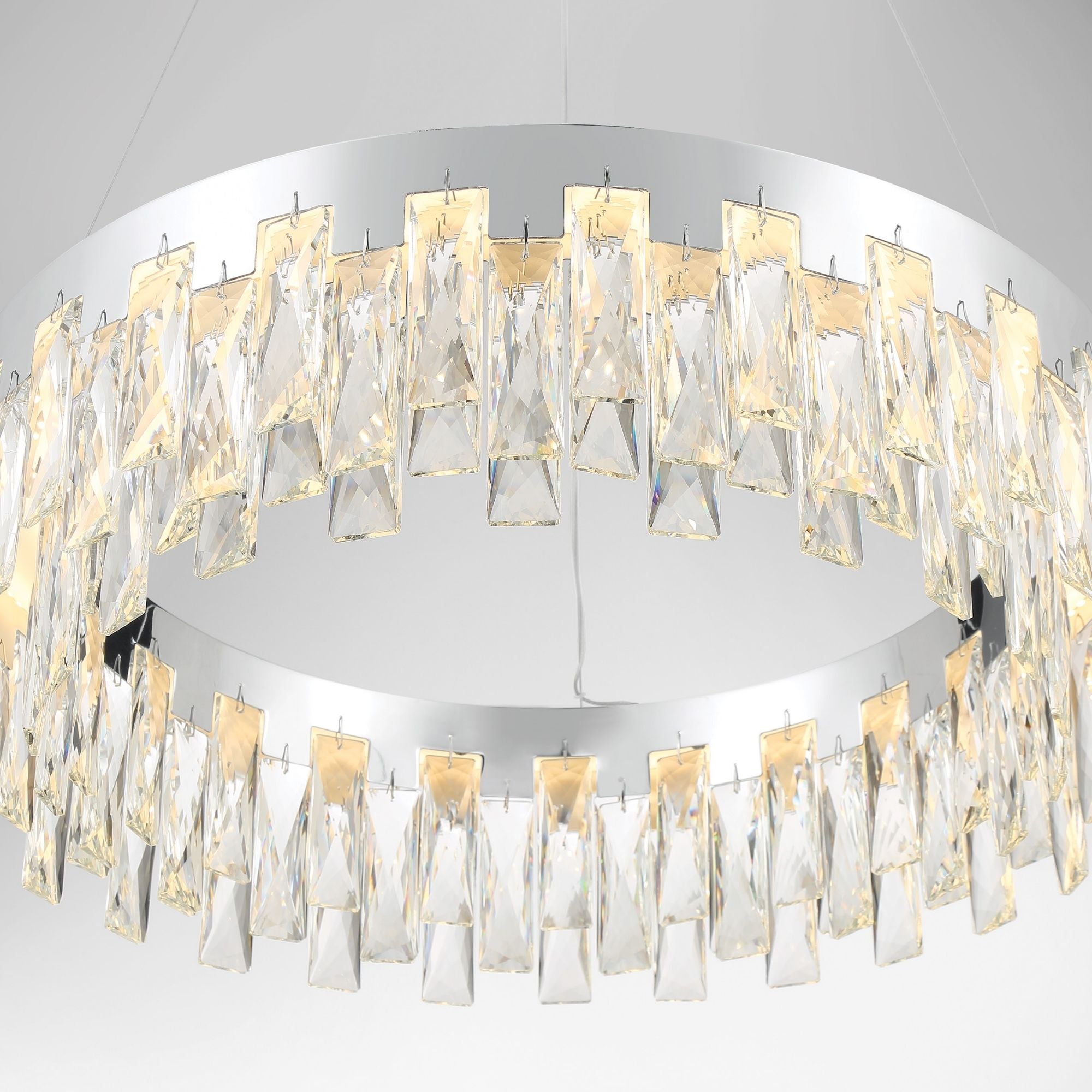 George Kovacs Curio 23 in. LED Pendant, Chrome with Clear Crystal