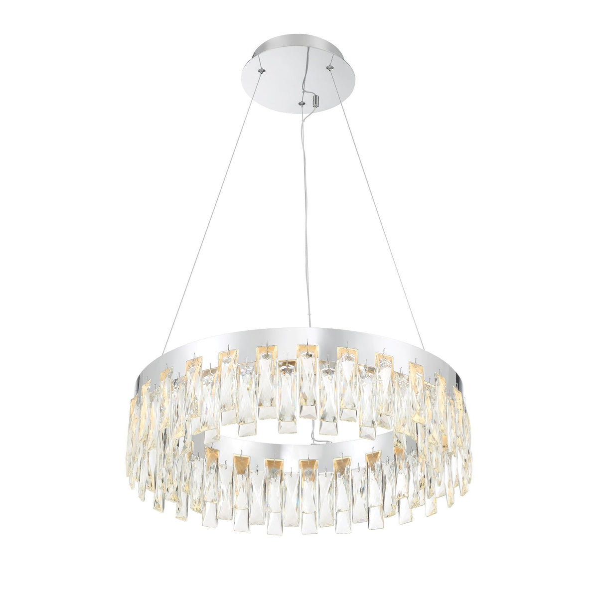 George Kovacs Curio 23 in. LED Pendant, Chrome with Clear Crystal