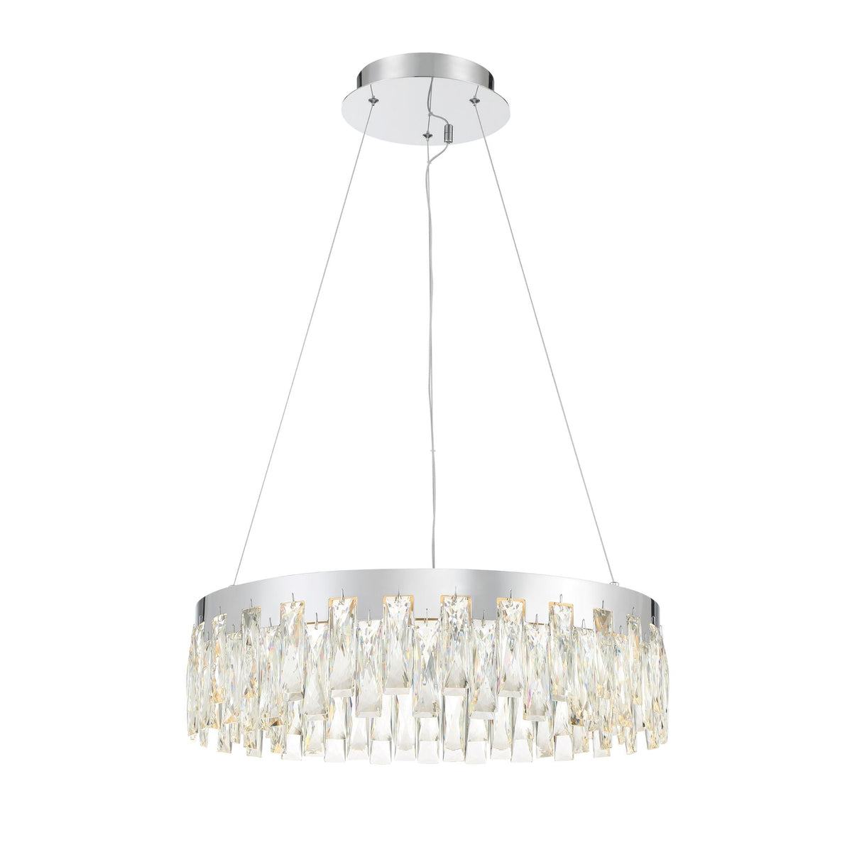 George Kovacs Curio 23 in. LED Pendant, Chrome with Clear Crystal