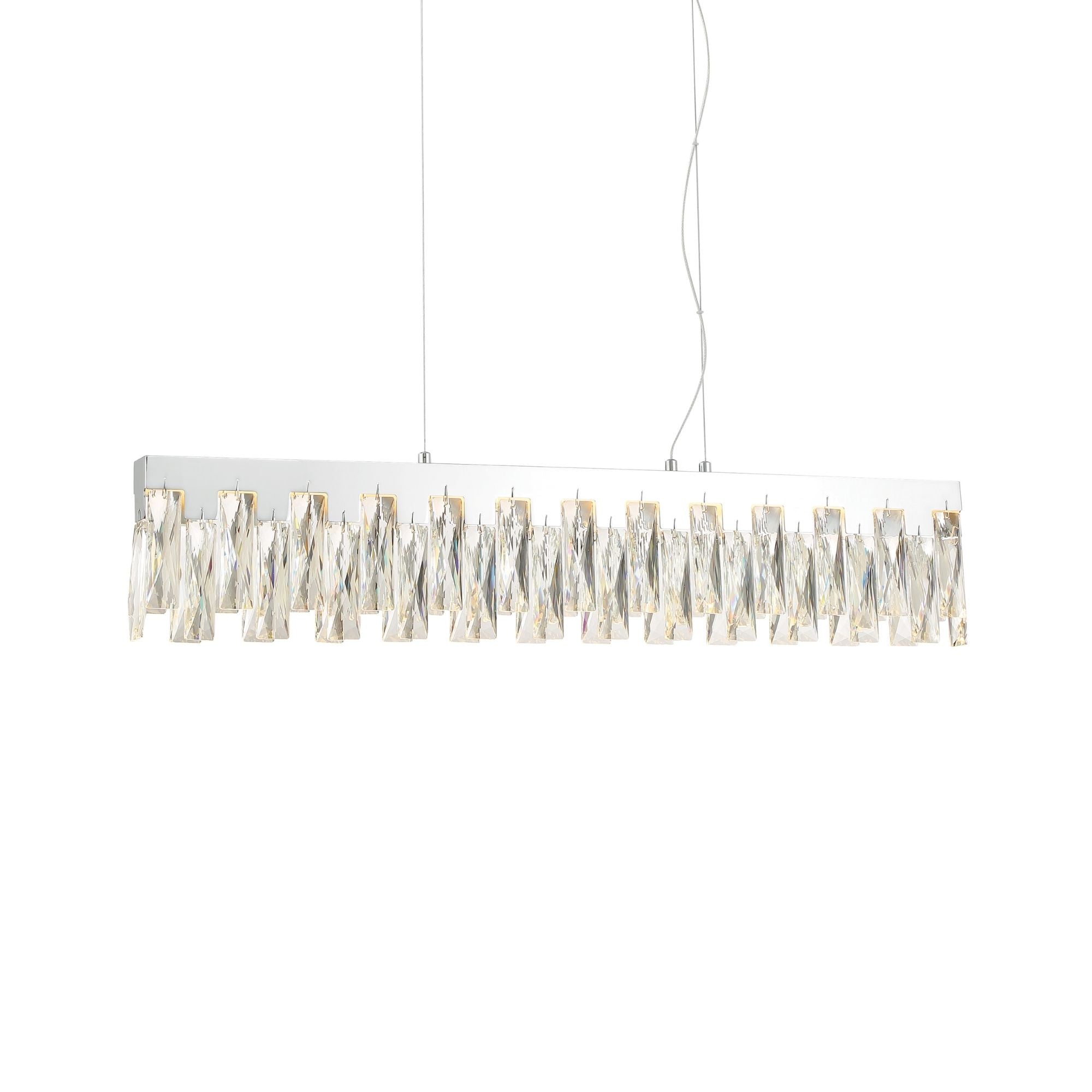 George Kovacs Curio 32.25 in. LED Pendant Light, Chrome with Clear Crystal