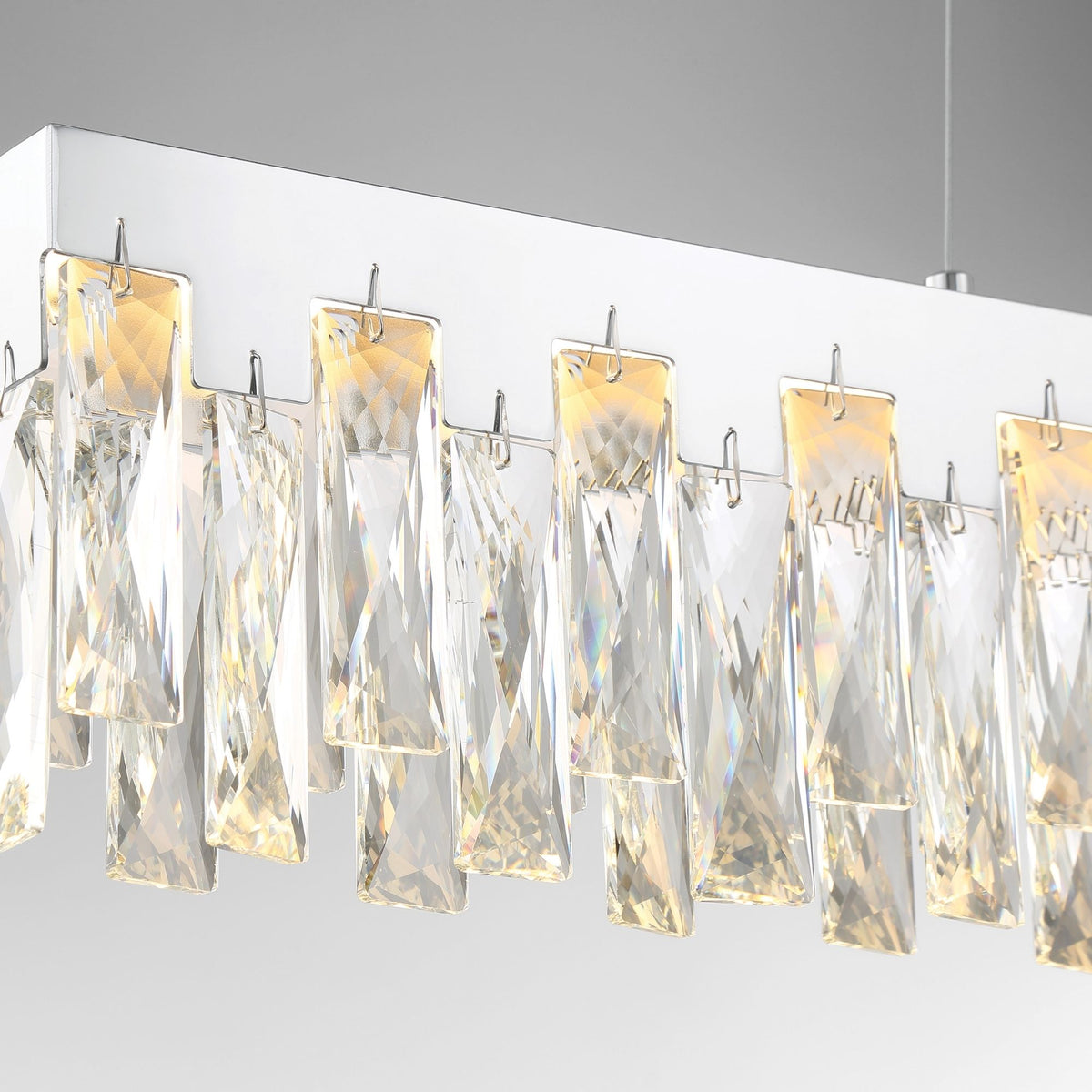 George Kovacs Curio 32.25 in. LED Pendant Light, Chrome with Clear Crystal