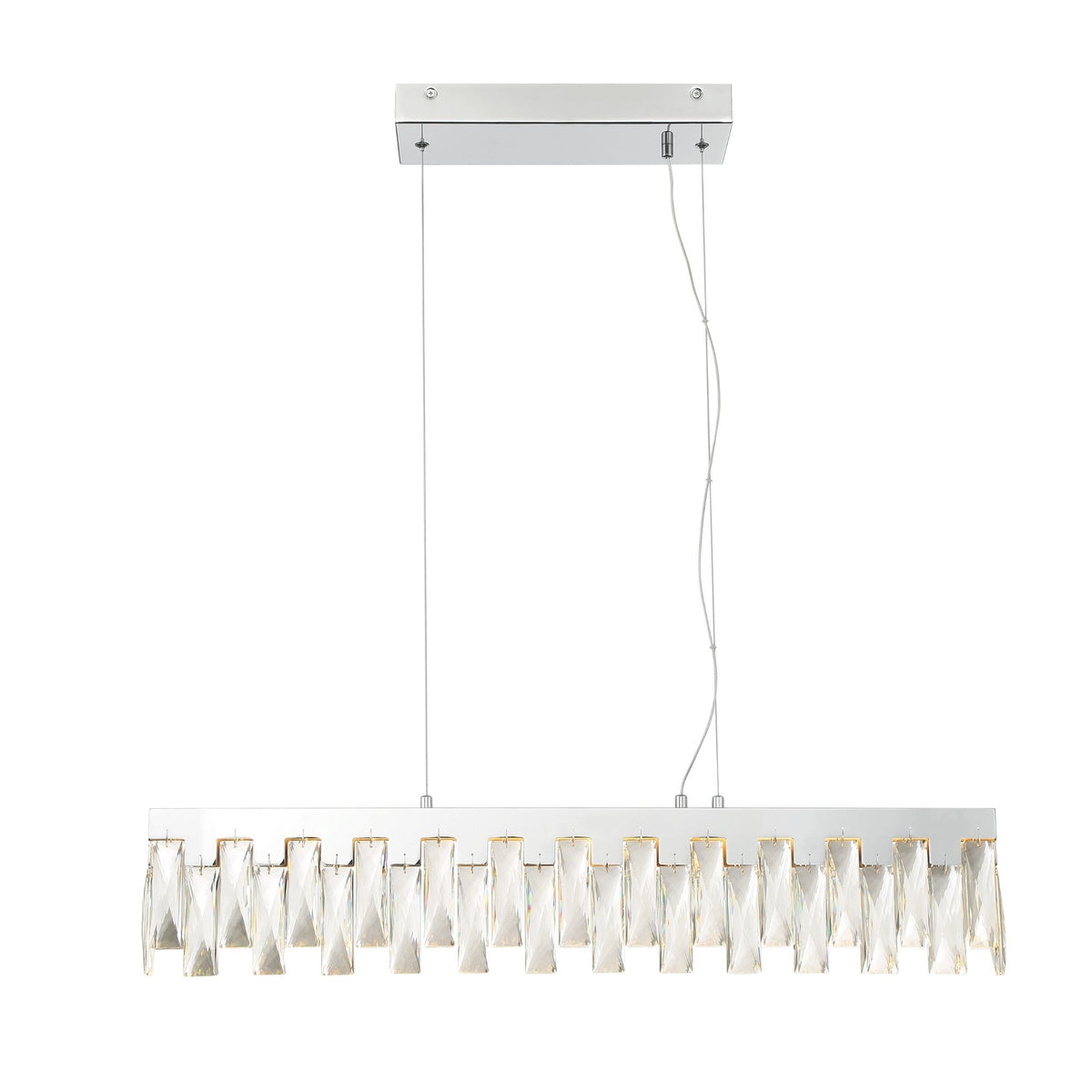 George Kovacs Curio 32.25 in. LED Pendant Light, Chrome with Clear Crystal