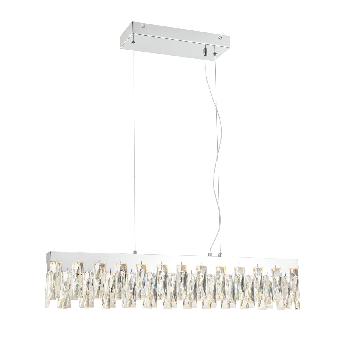 George Kovacs Curio 32.25 in. LED Pendant Light, Chrome with Clear Crystal