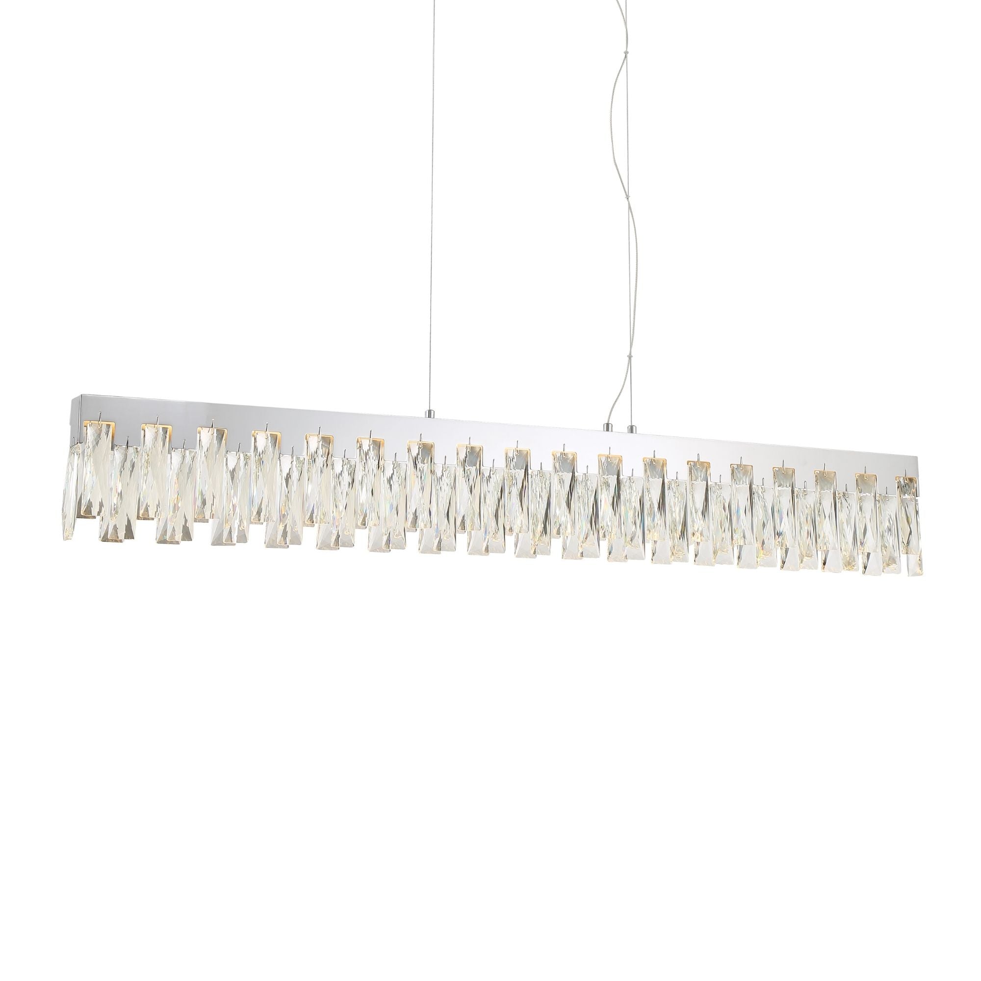 George Kovacs Curio 45.25 in. LED Pendant Light, Chrome with Clear Crystal