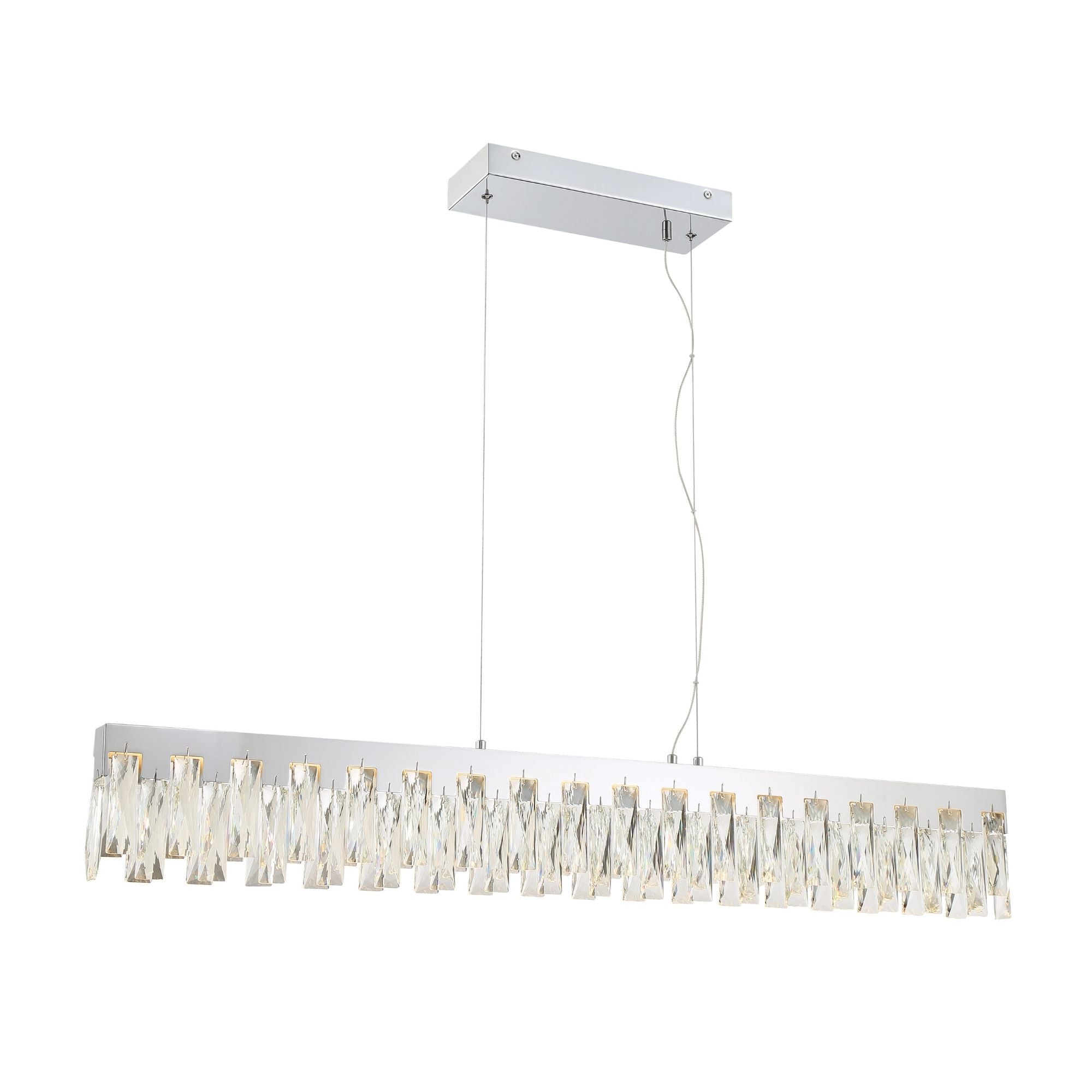 George Kovacs Curio 45.25 in. LED Pendant Light, Chrome with Clear Crystal