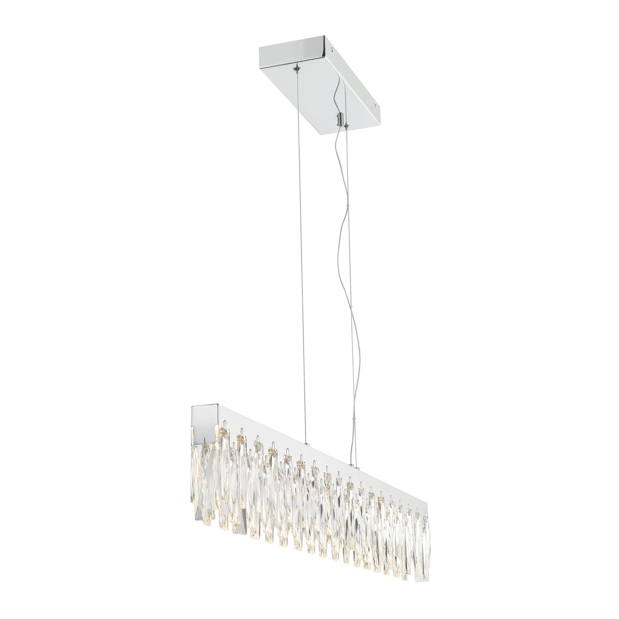 George Kovacs Curio 45.25 in. LED Pendant Light, Chrome with Clear Crystal