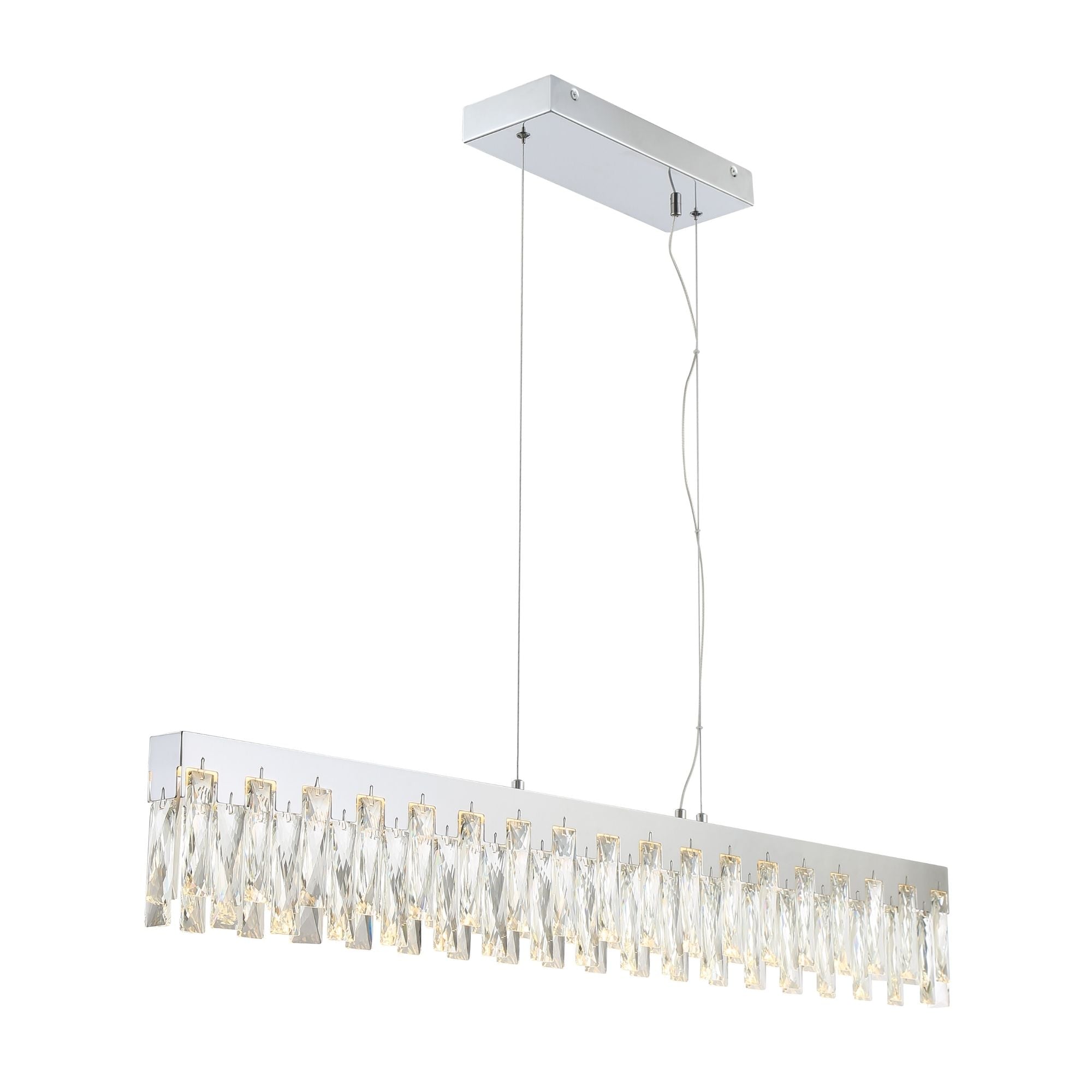 George Kovacs Curio 45.25 in. LED Pendant Light, Chrome with Clear Crystal