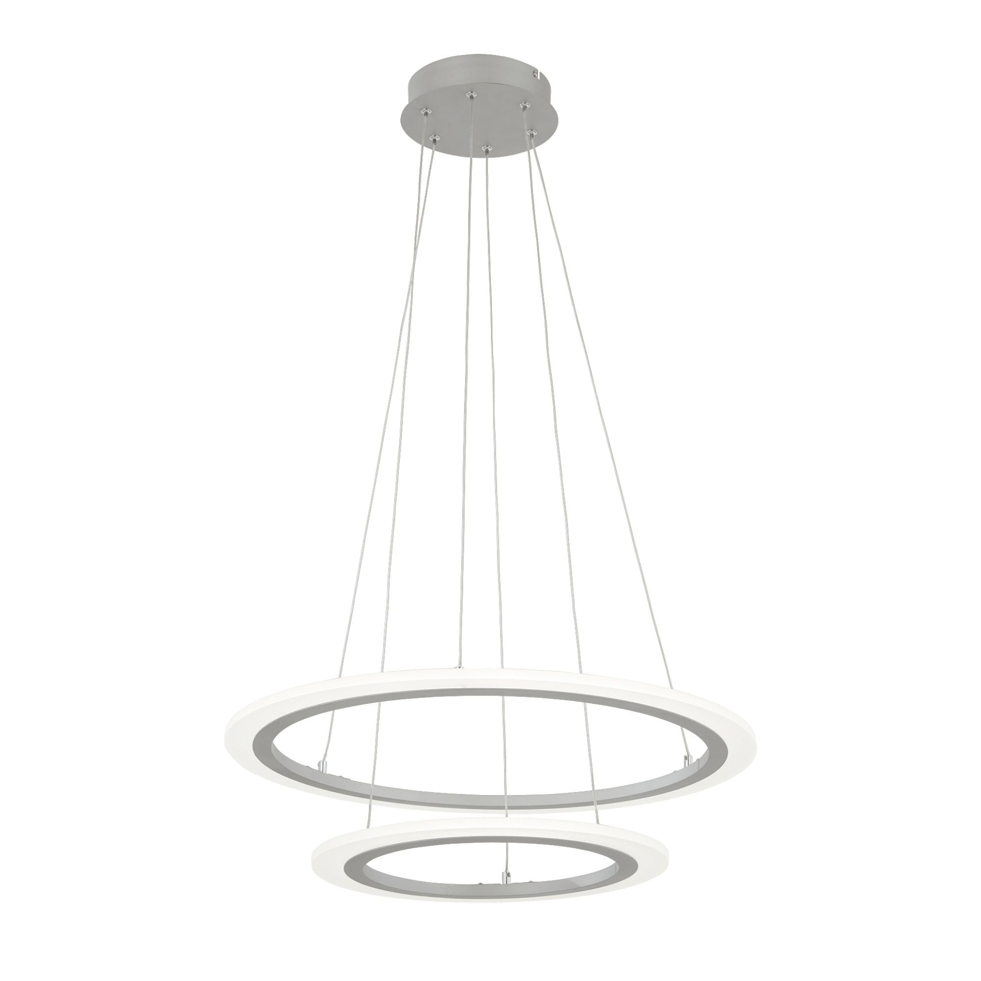 George Kovacs Discovery 23.75 in. LED Pendant, Silver with Frosted Acrylic