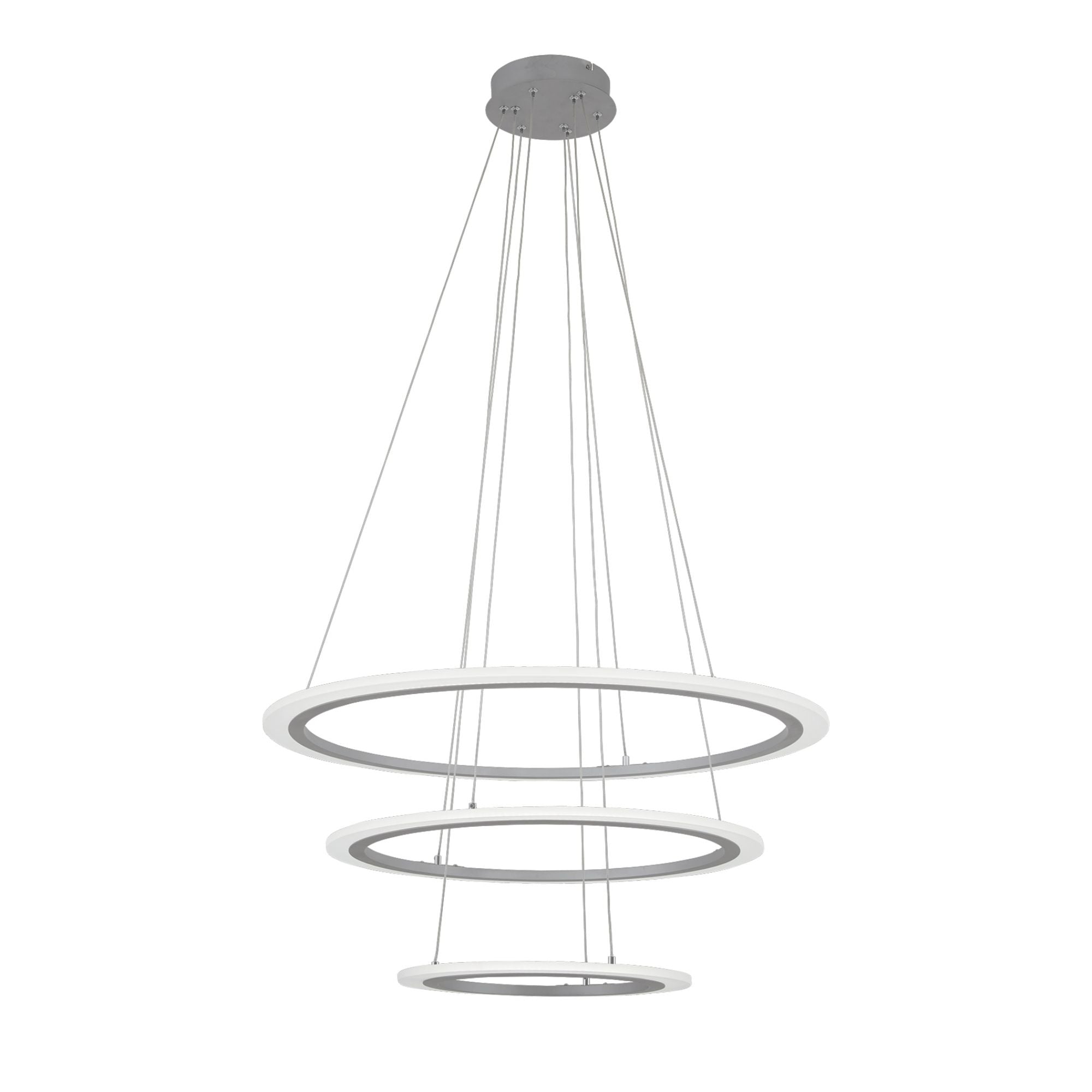 George Kovacs Discovery 31.25 in. LED Pendant Light, Silver with Frosted Acrylic