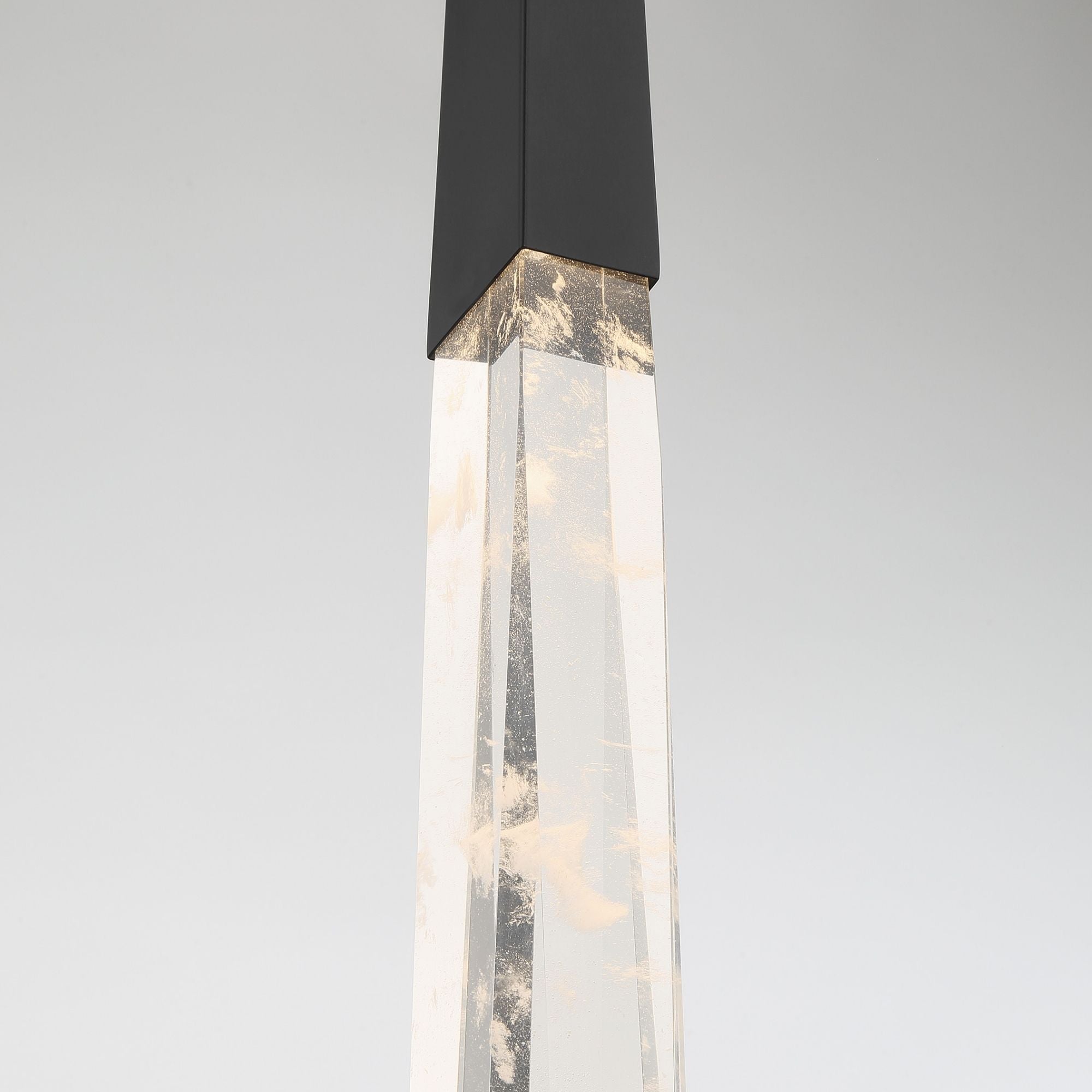 George Kovacs Drifting Droplets 18.5" LED Pendant, Coal Black with Clear Faux Rock Crystal