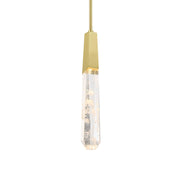 George Kovacs Drifting Droplets 18.5 in. LED Pendant, Brushed Brass with Clear Faux Rock Crystal