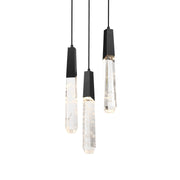 George Kovacs Drifting Droplets 18 in. 3-Light Pendant, Coal Black with Clear Faux Rock Crystal